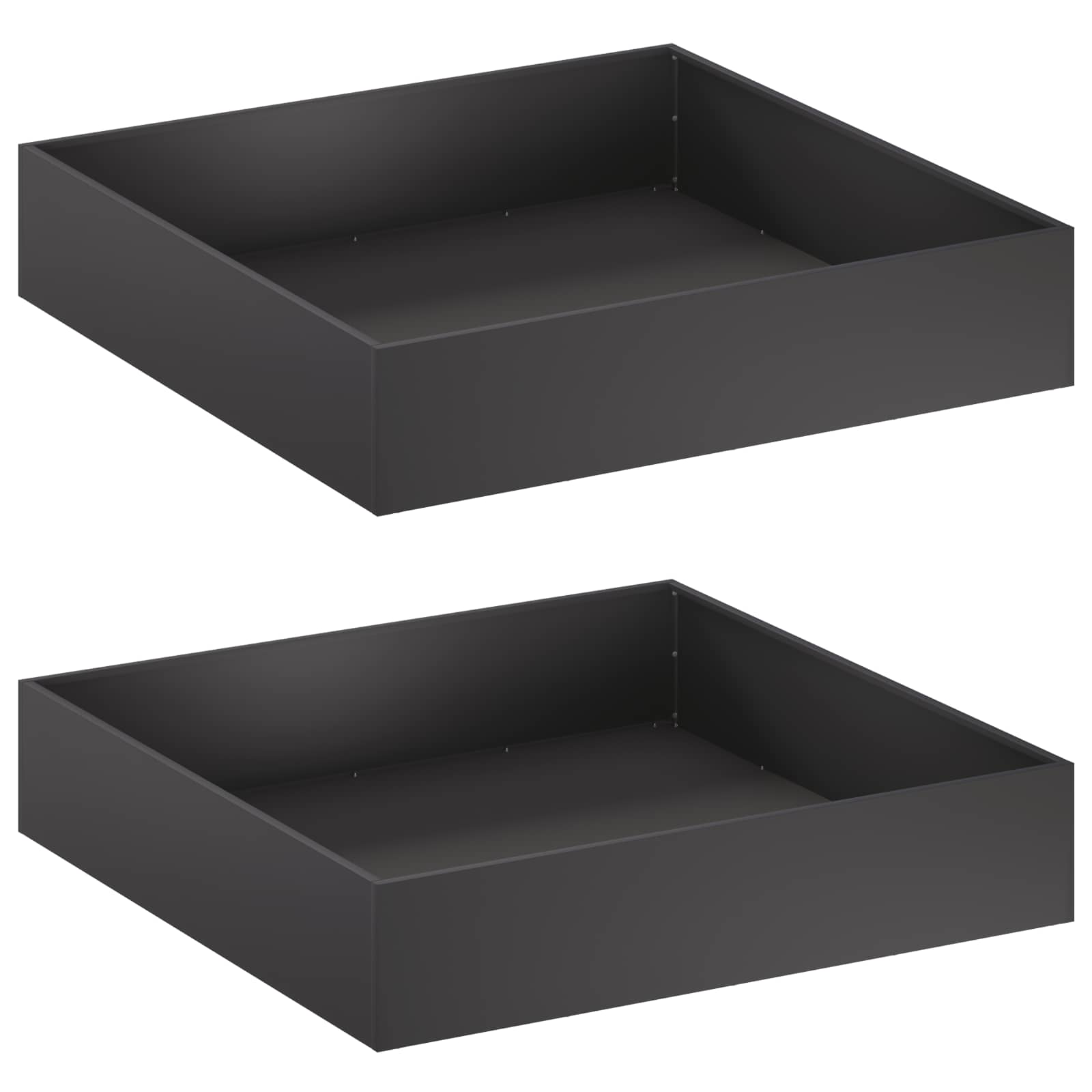 Plantenbak 2 st Zwart 100 x 100 x 20 cm Koudgewalst staal image 2