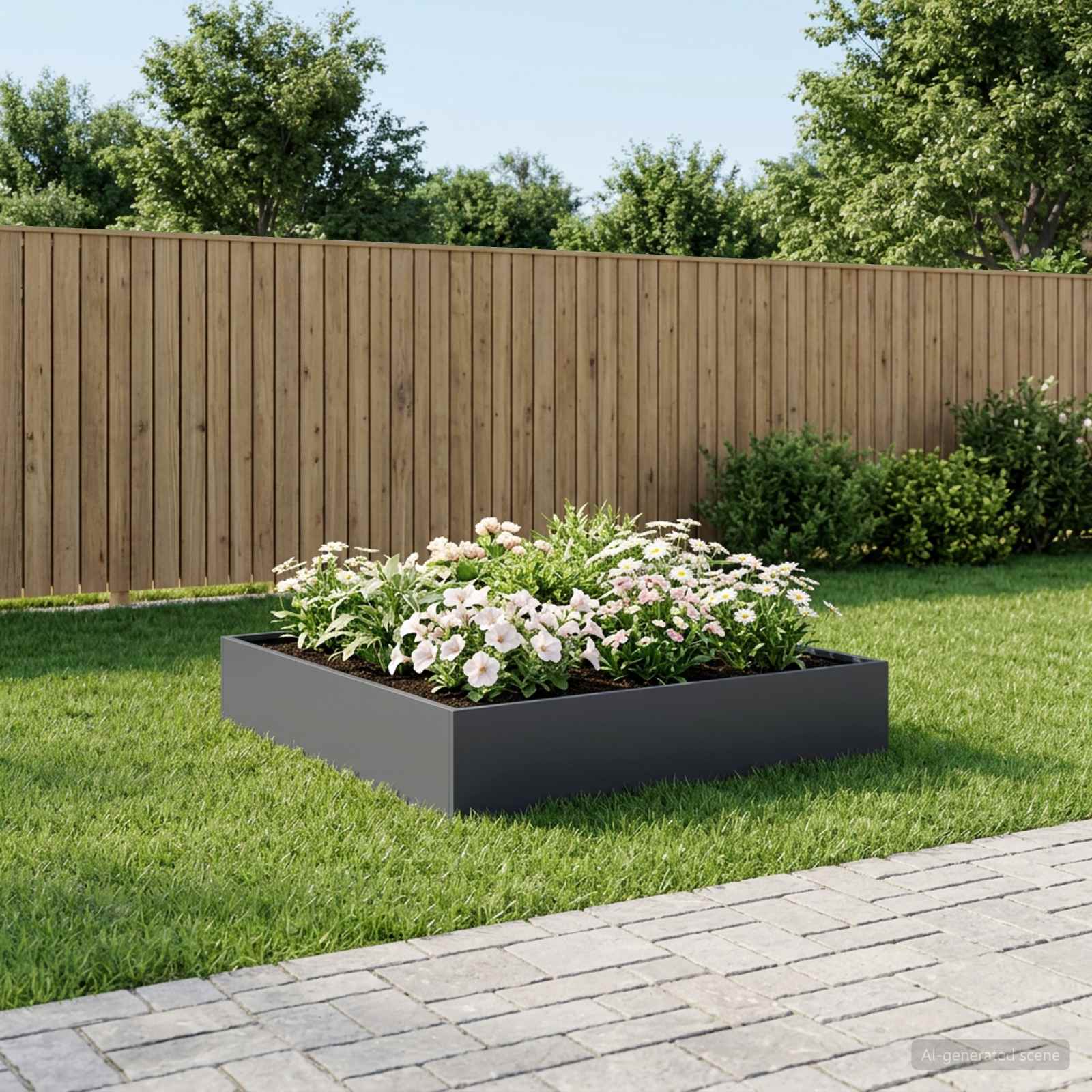 Plantenbak Antraciet 100 x 100 x 20 cm Koudgewalst staal image 1
