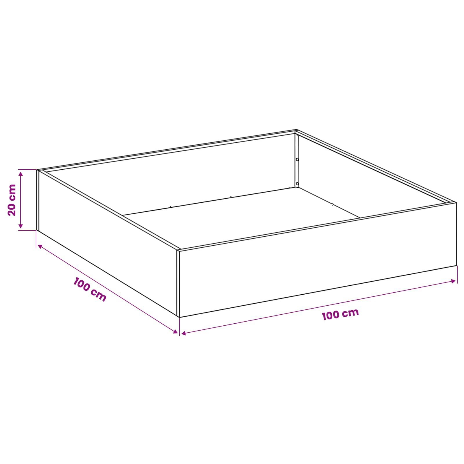 Plantenbak 2 st Olijfgroen 100 x 100 x 20 cm Koudgewalst staal image 8