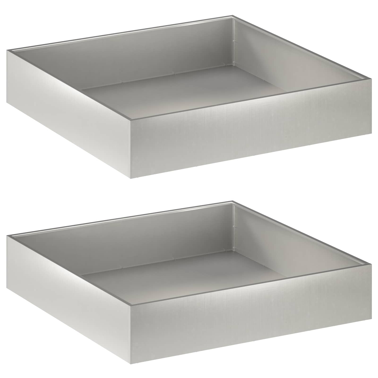 Plantenbak 2 st zilver 100 x 100 x 20 cm Roestvrij staal image 2
