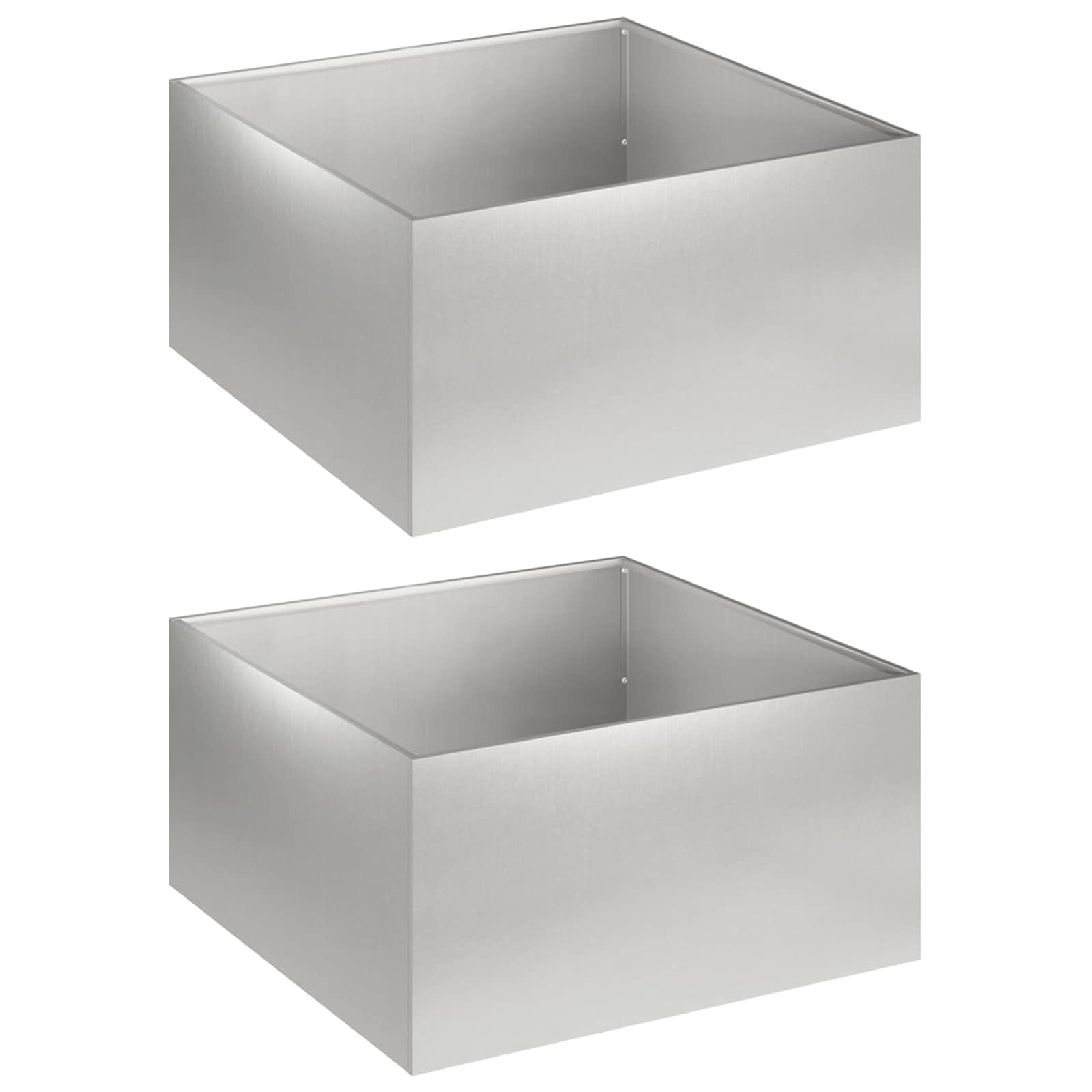 Plantenbak 2 st zilver 40 x 40 x 30 cm Roestvrij staal image 2