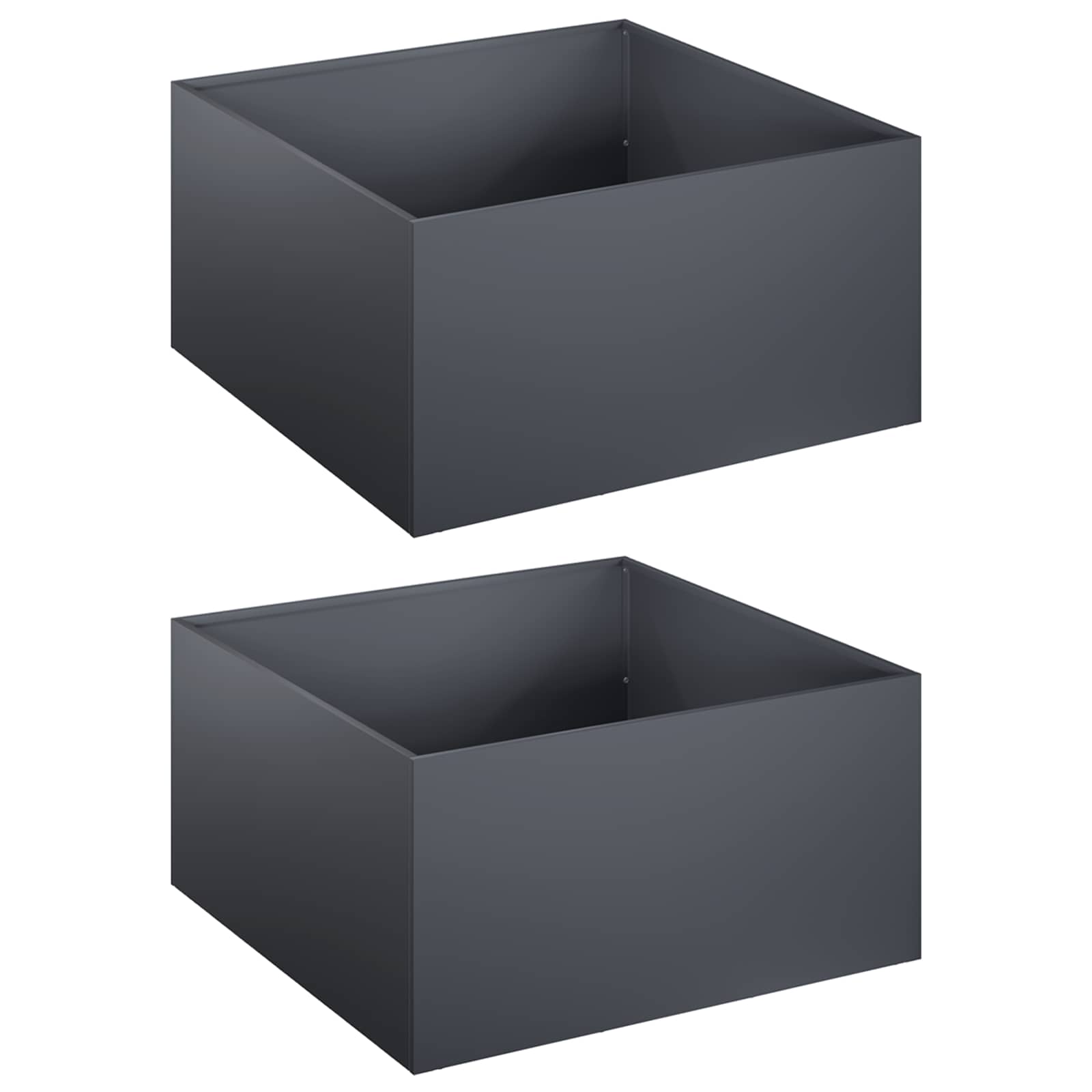 Plantenbak 2 st Antraciet 60 x 60 x 30 cm Koudgewalst staal image 2