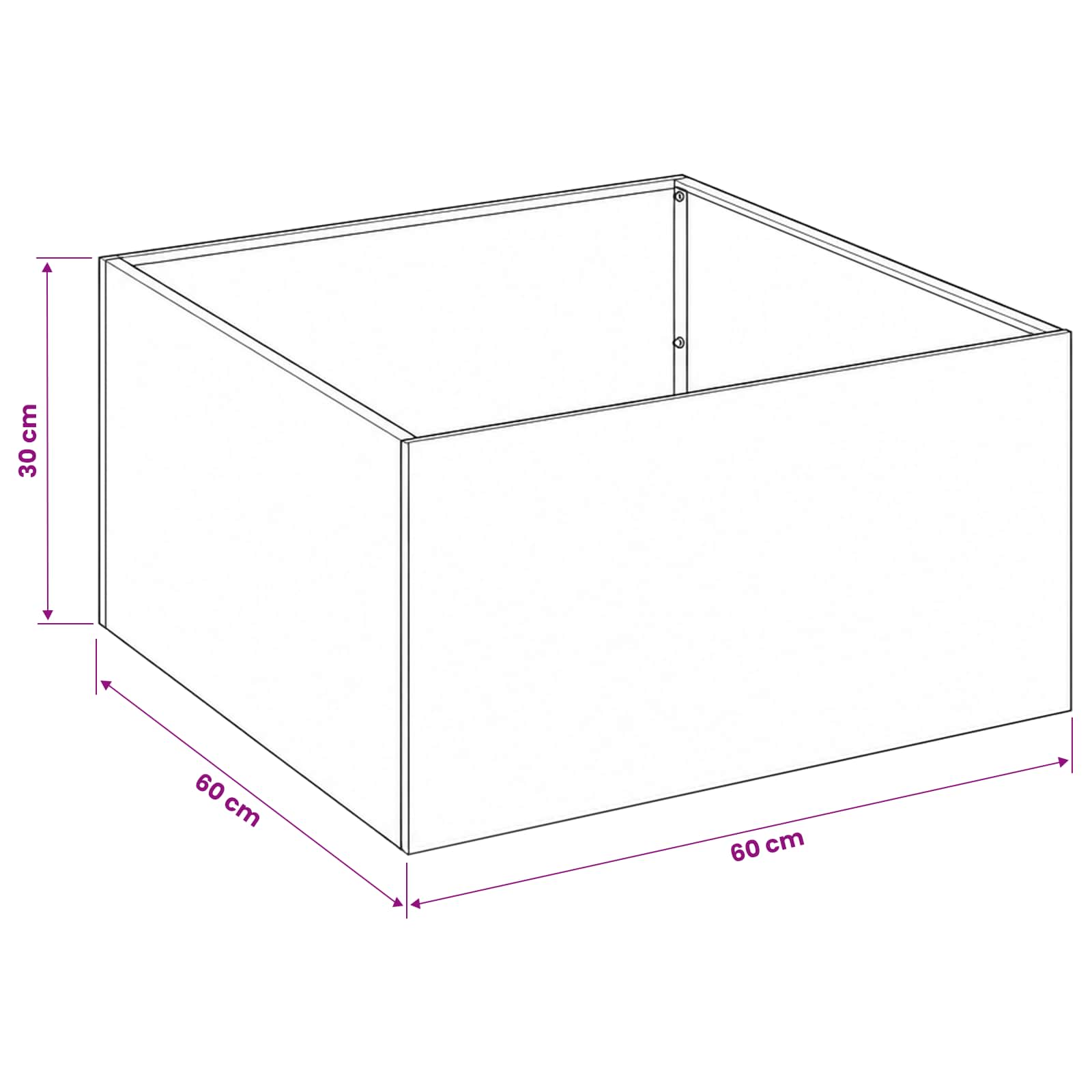 Plantenbak Olijfgroen 60 x 60 x 30 cm Koudgewalst staal image 7