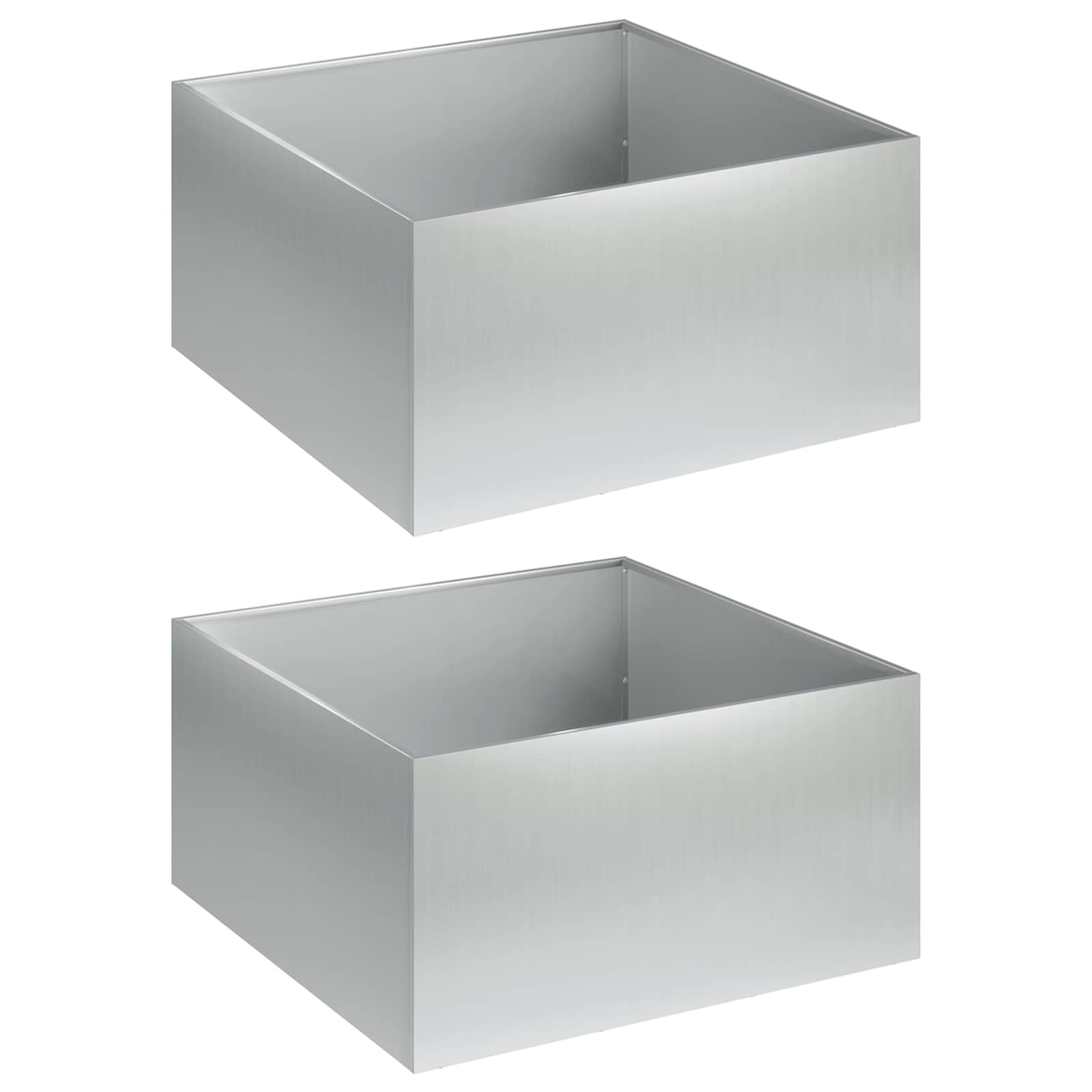 Plantenbak 2 st zilver 60 x 60 x 30 cm Gegalvaniseerd staal image 2