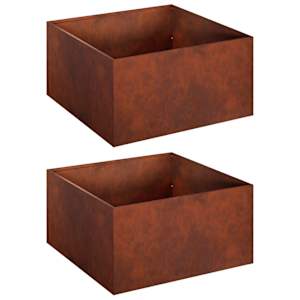 vidaXL Aia istutuspot 2 tk Rooste 60 x 60 x 30 cm