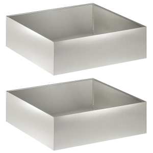 vidaXL Aia istutuspot 2 tk H&otilde;bedane 80 x 80 x 30 cm Roostevaba teras