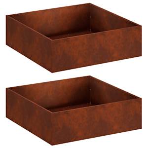 vidaXL Aia istutuspot 2 tk Rooste 80 x 80 x 30 cm