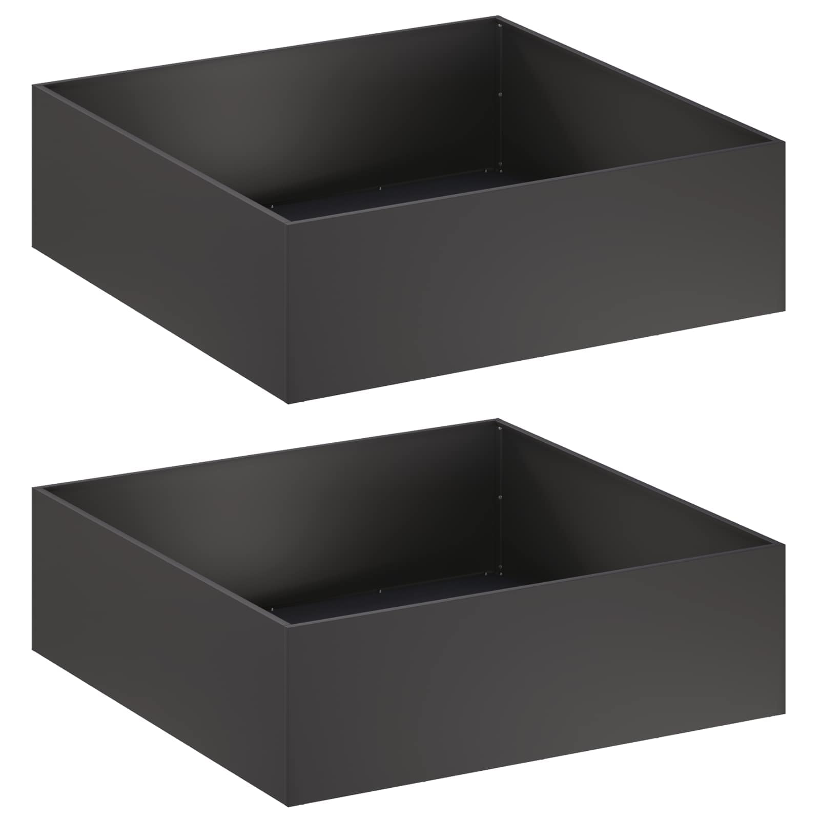 Plantenbak 2 st Zwart 100 x 100 x 30 cm Koudgewalst staal image 2