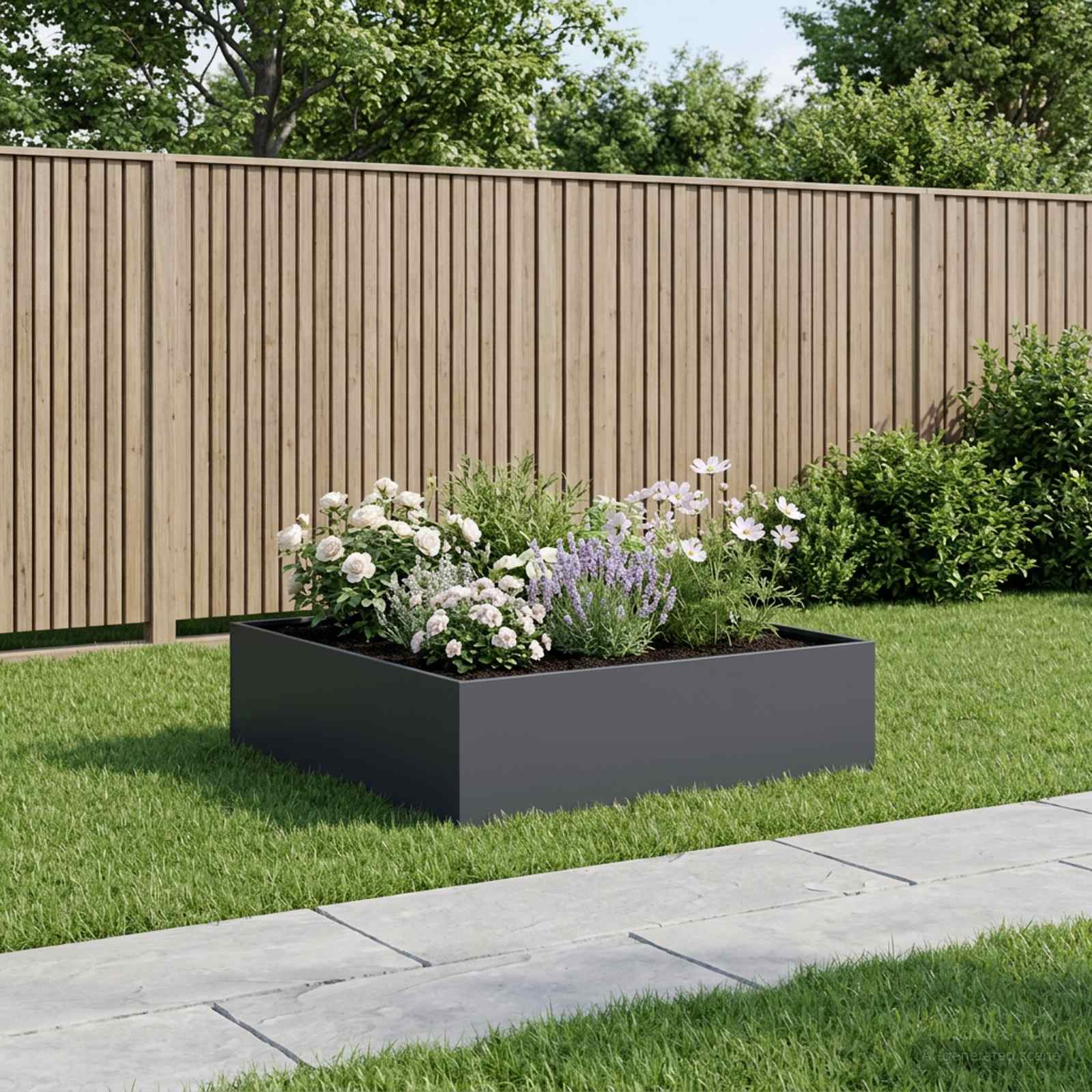Plantenbak Antraciet 100 x 100 x 30 cm Koudgewalst staal image 1
