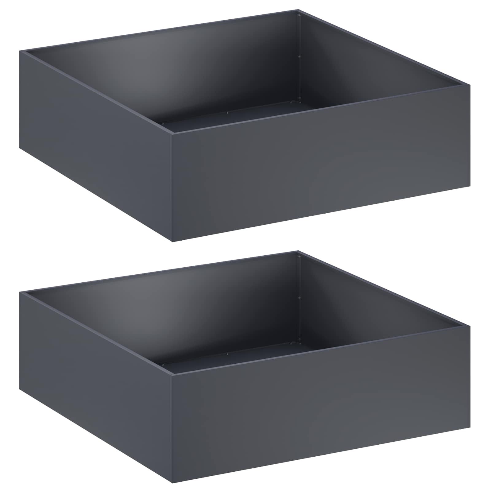 Plantenbak 2 st Antraciet 100 x 100 x 30 cm Koudgewalst staal image 2