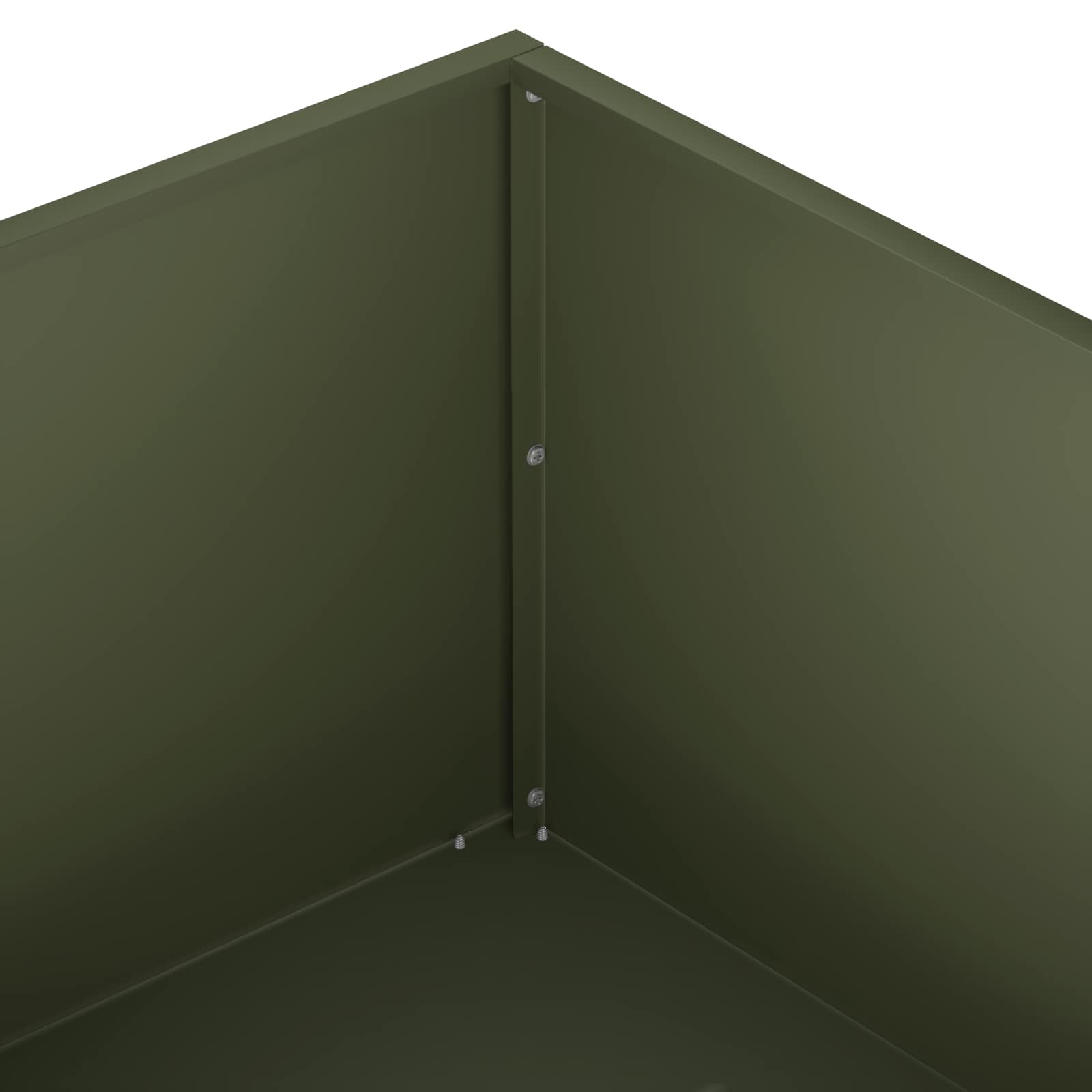 Plantenbak 2 st Olijfgroen 100 x 100 x 30 cm Koudgewalst staal image 6