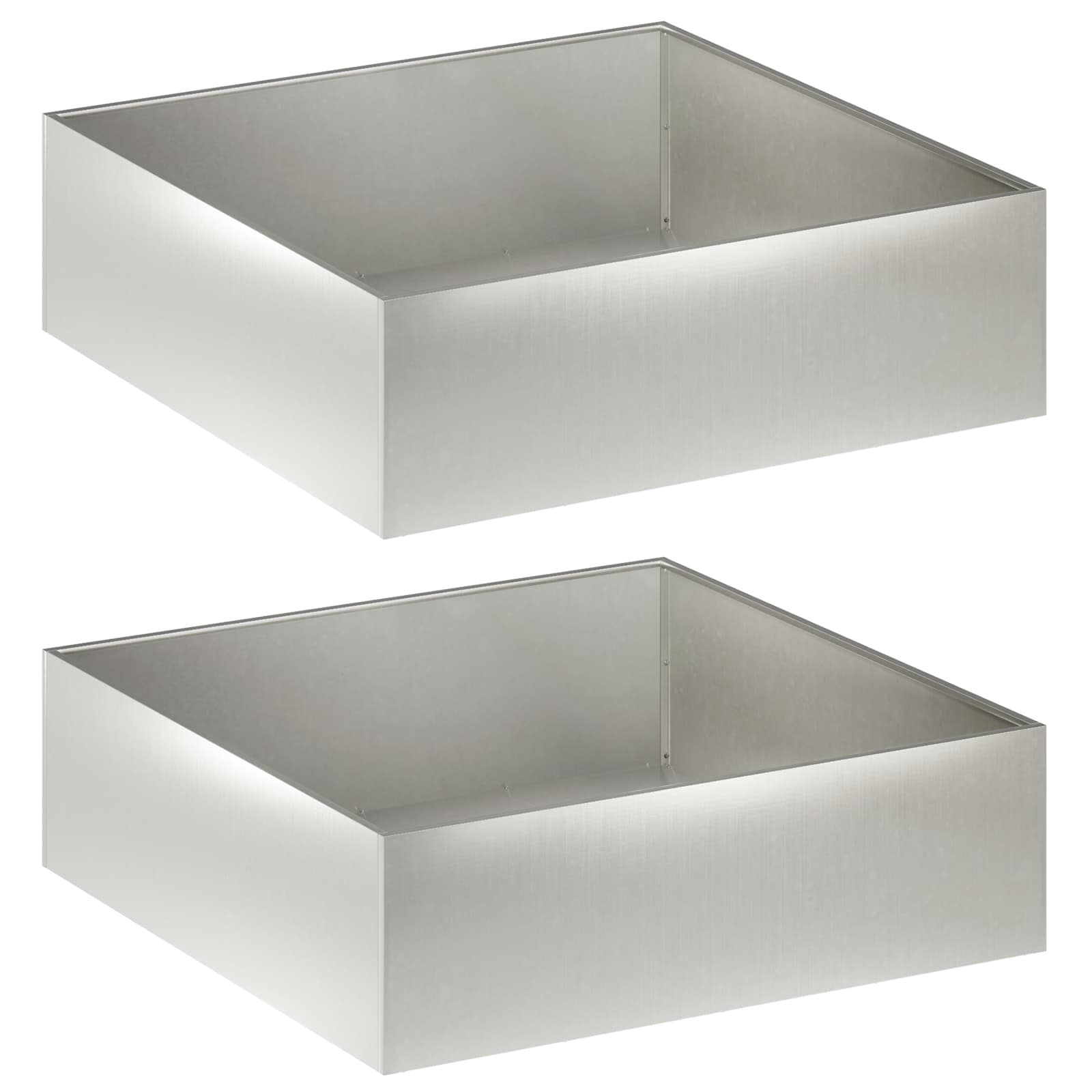 Plantenbak 2 st zilver 100 x 100 x 30 cm Roestvrij staal image 2