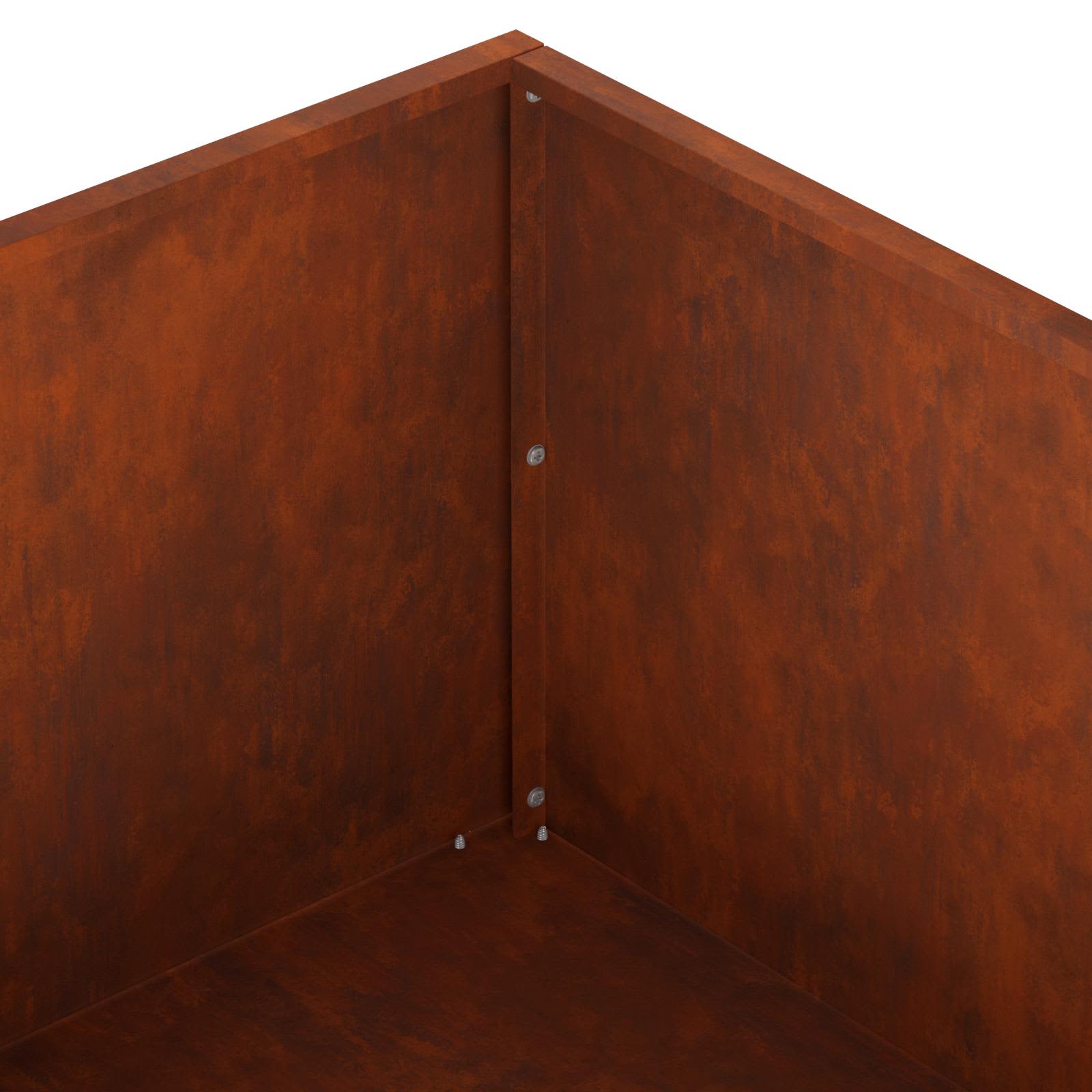 Plantenbak 2 st Roestkleurig 100 x 100 x 30 cm weervast staal image 7