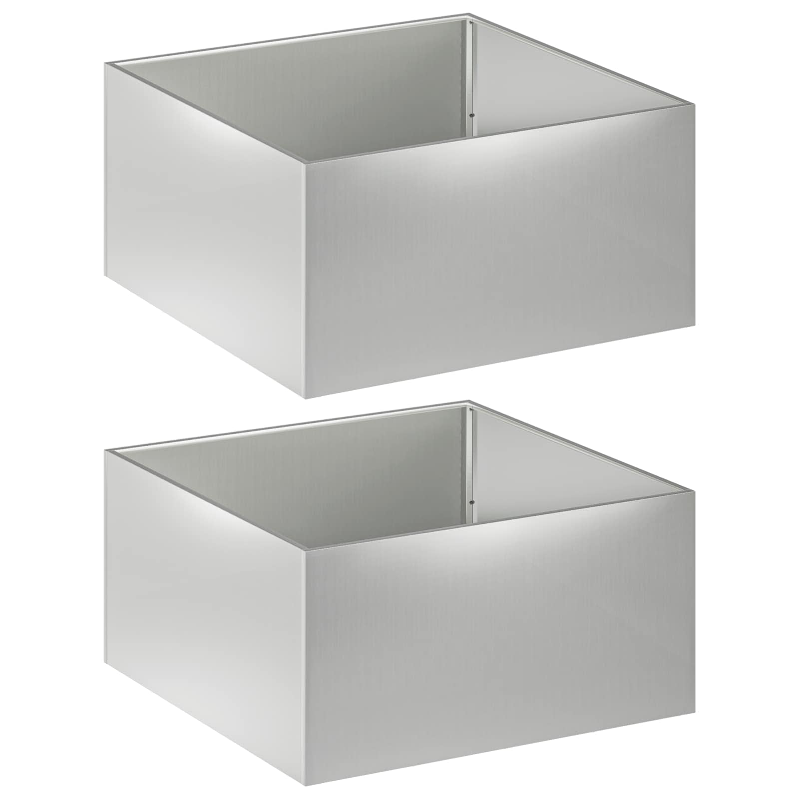 Tuin Bloempot 2 st zilver 80 x 80 x 40 cm Gegalvaniseerd staal image 2