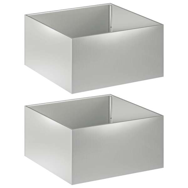 vidaXL Aia istutuspot 2 tk H&otilde;bedane 80 x 80 x 40 cm Tsingitud teras