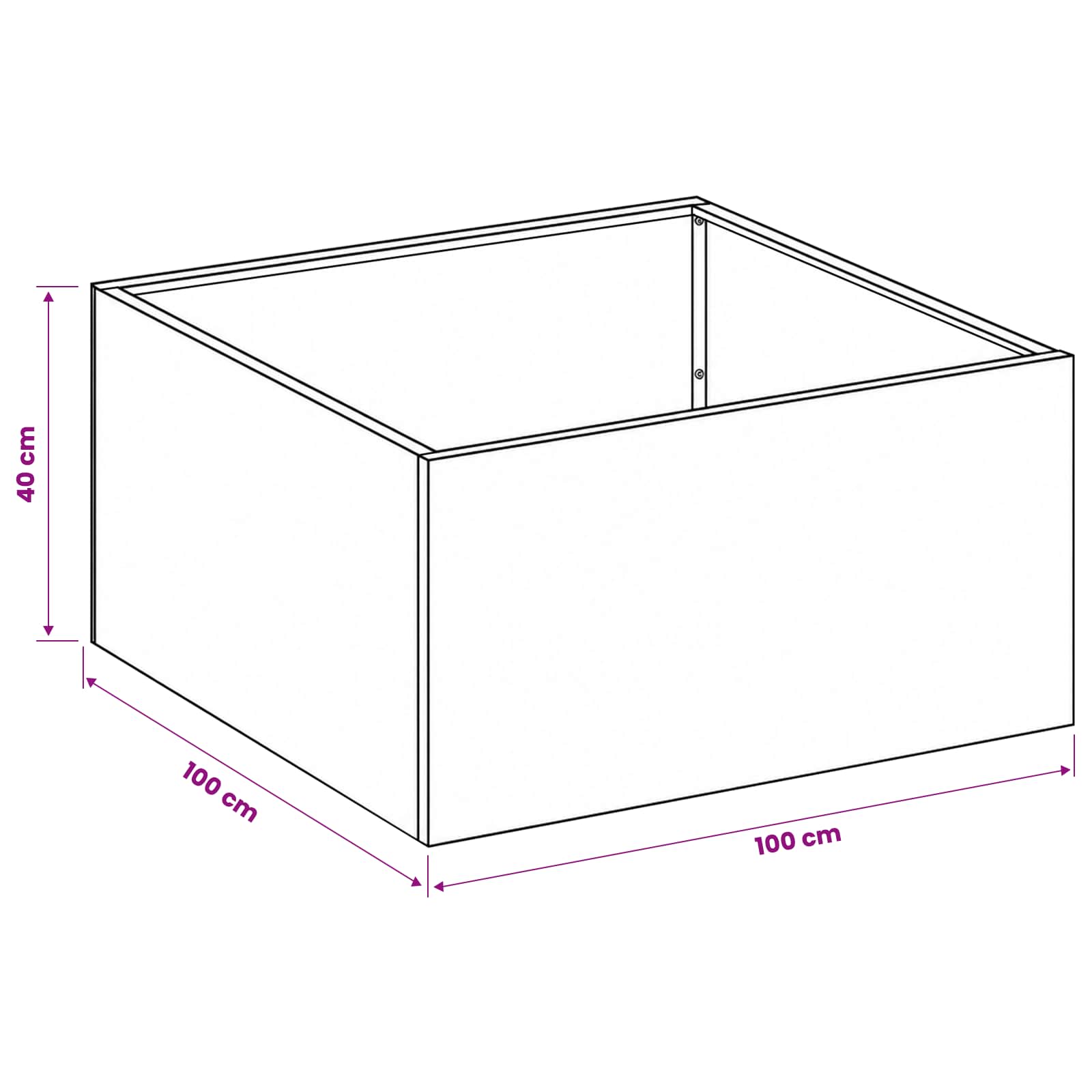 Plantenbak 2 st Antraciet 100 x 100 x 40 cm Koudgewalst staal image 8