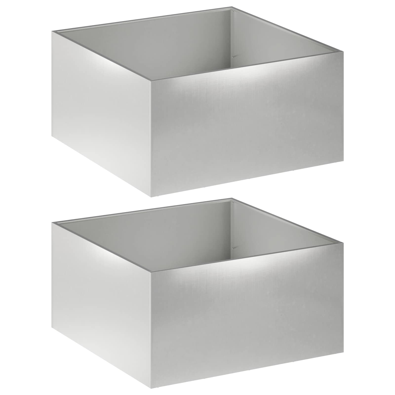 Tuin Bloempot 2 st zilver 100 x 100 x 40 cm Roestvrij staal image 2