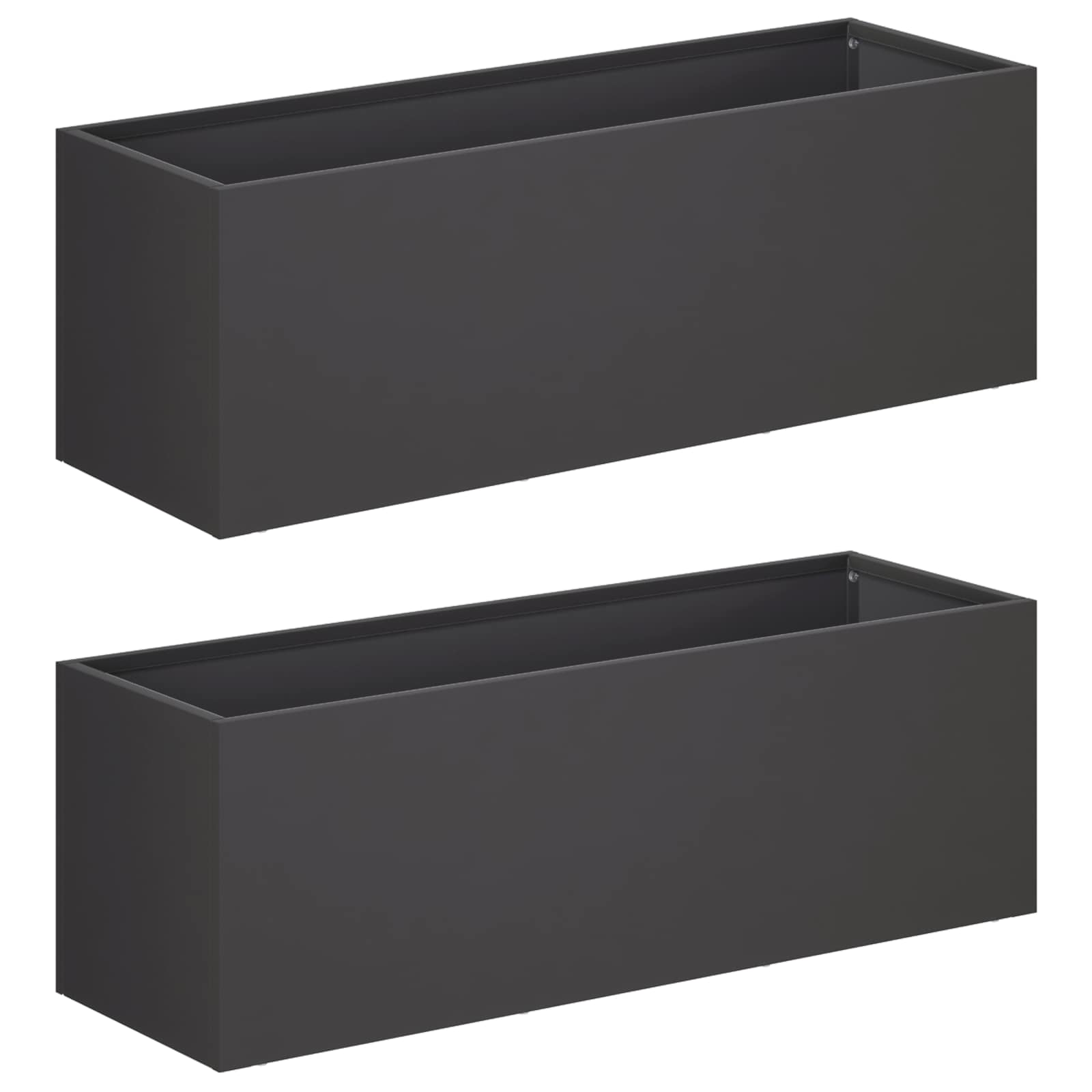 Plantenbak 2 st Zwart 40 x 20 x 20 cm Koudgewalst staal image 2