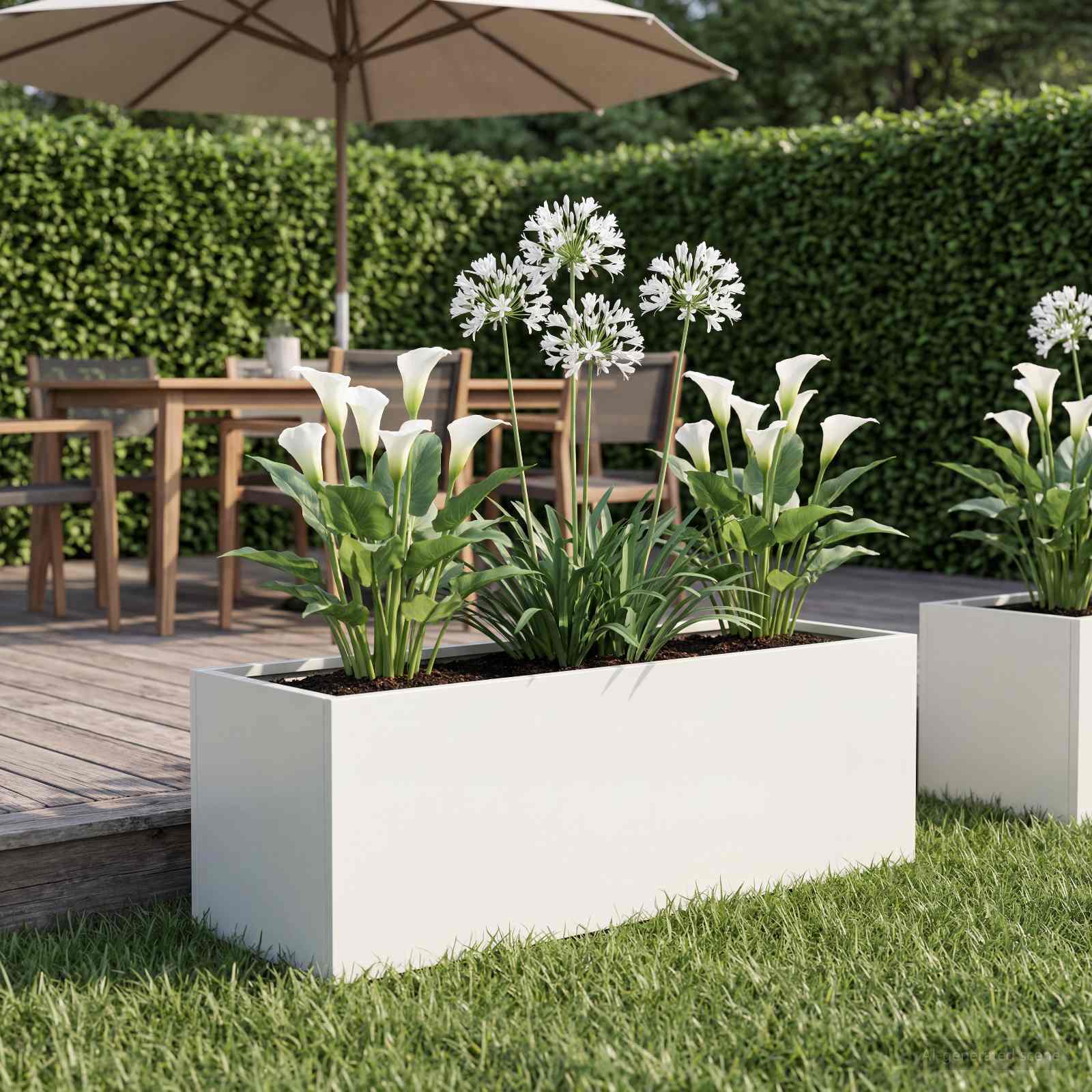 Plantenbak Wit 40 x 20 x 20 cm Koudgewalst staal image 1