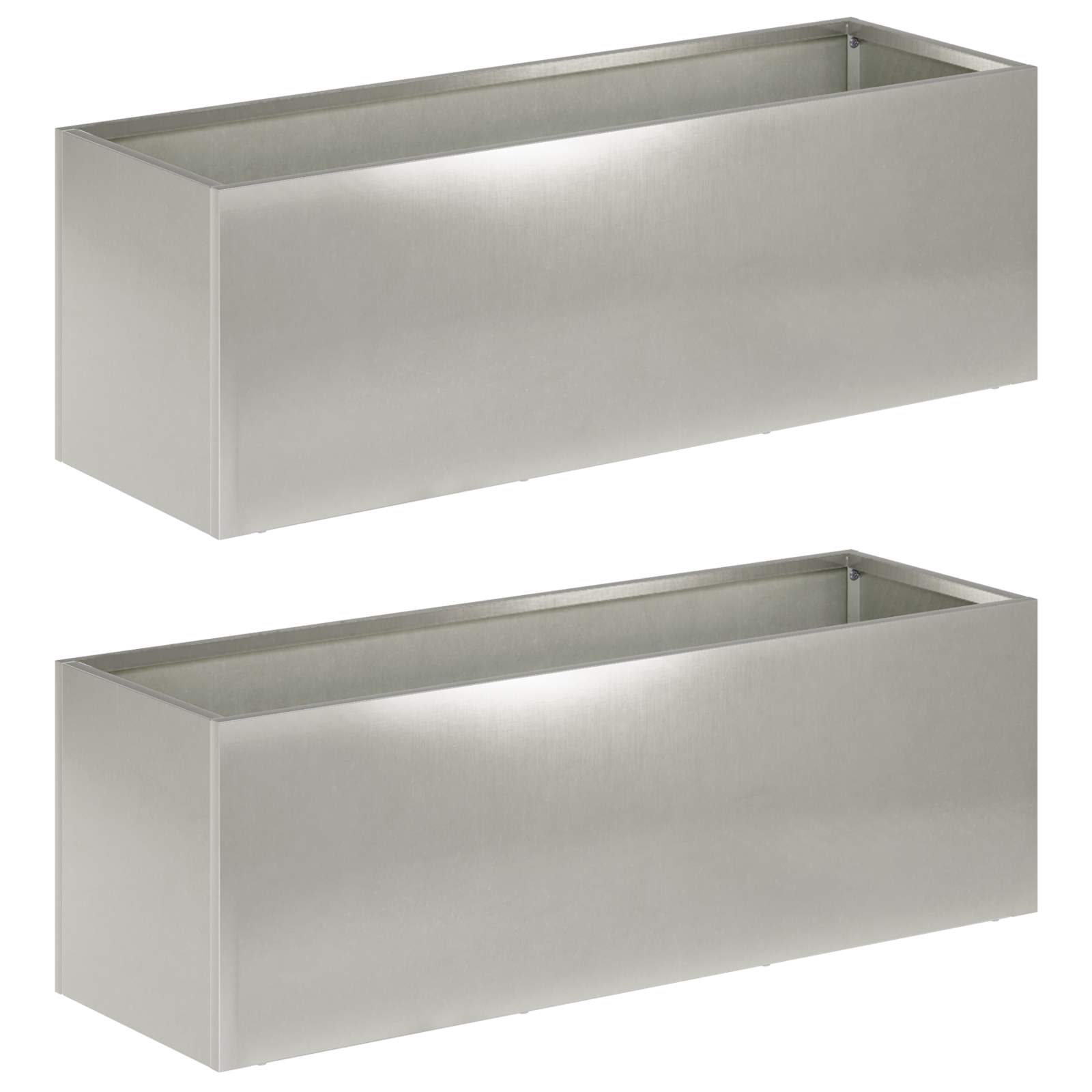 Plantenbak 2 st zilver 40 x 20 x 20 cm Roestvrij staal image 2