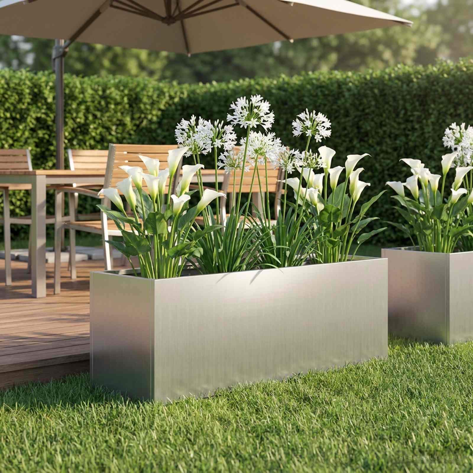 Plantenbak zilver 40 x 20 x 20 cm Gegalvaniseerd staal image 1