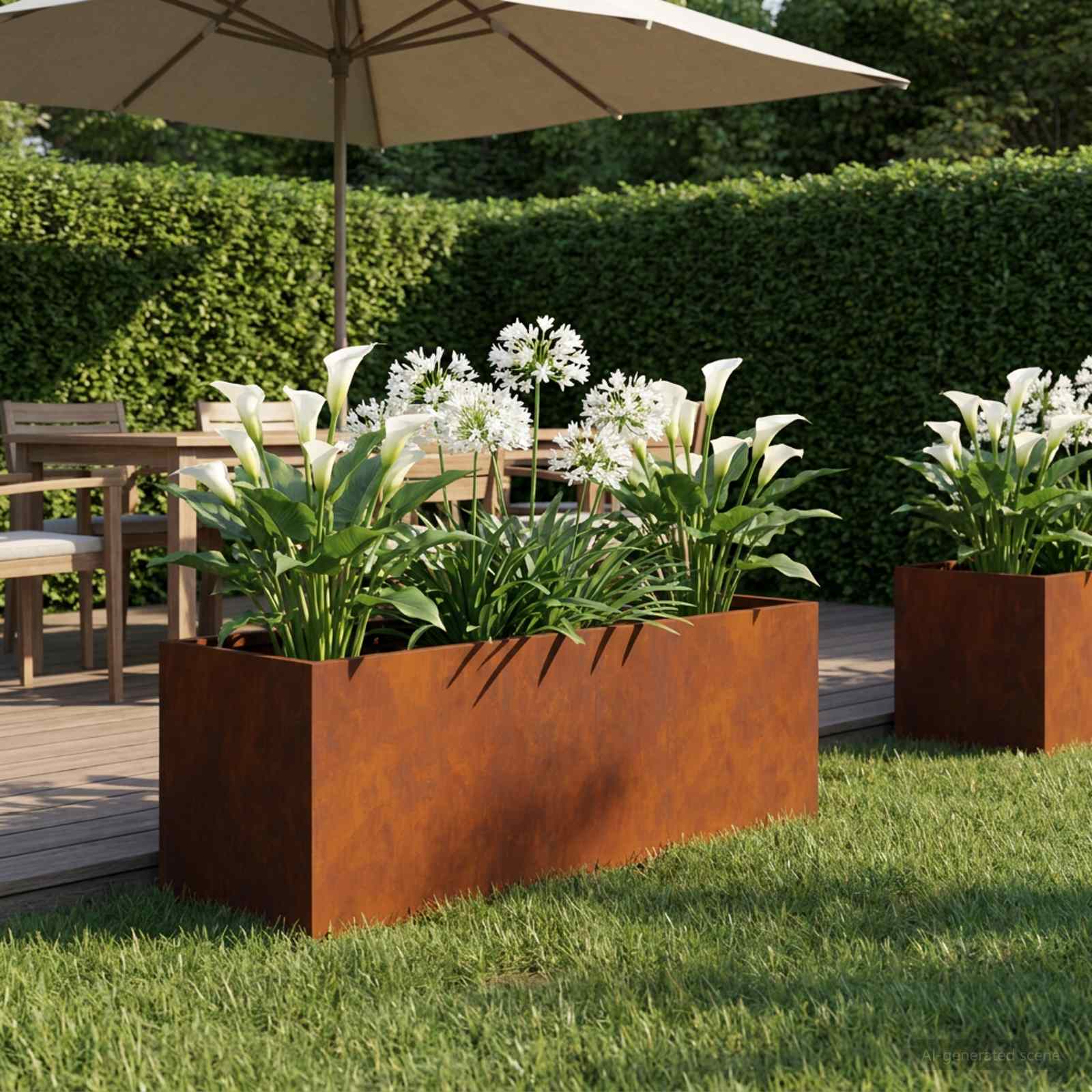 Plantenbak Roestkleurig 40 x 20 x 20 cm weervast staal image 1