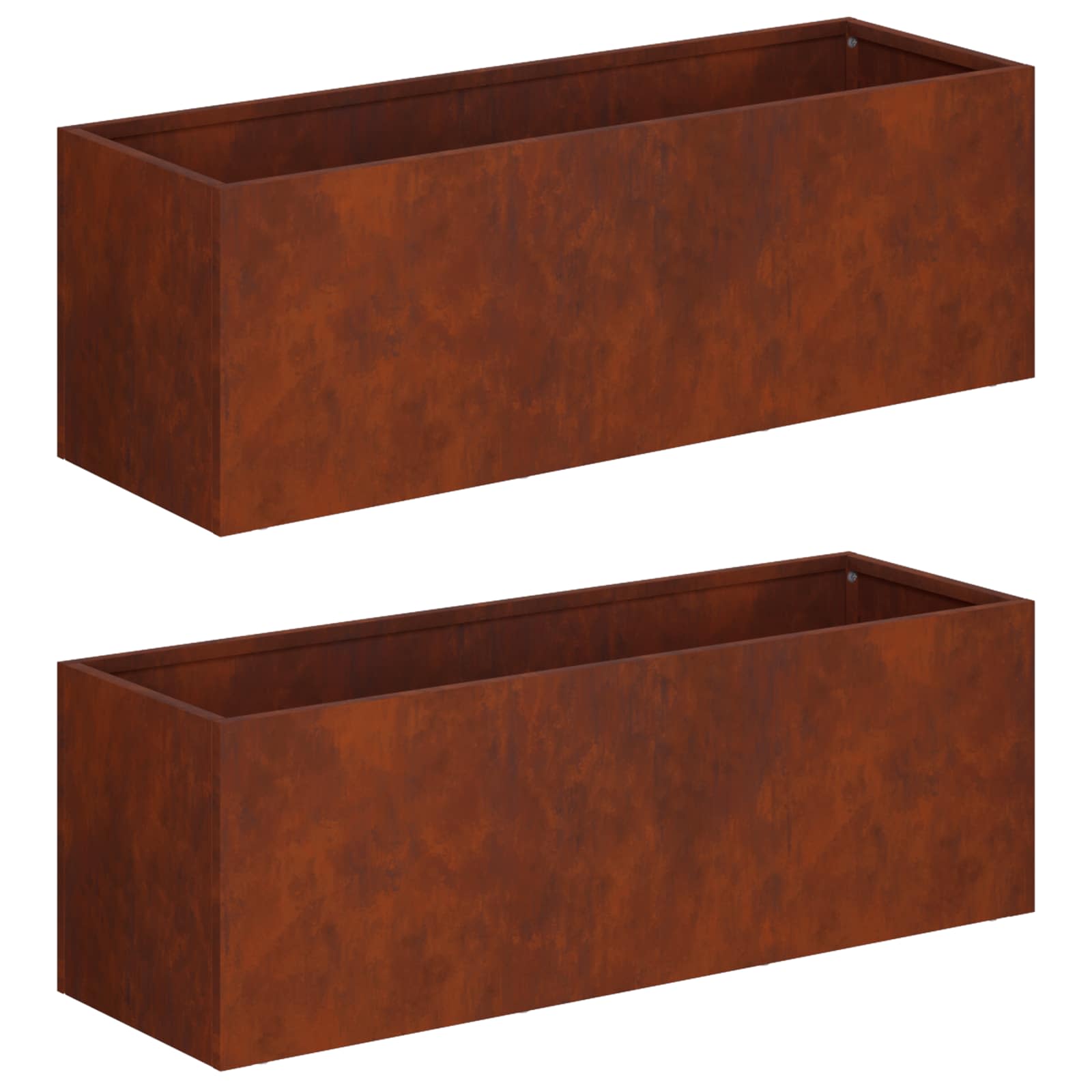 vidaXL Záhradný kvetináč 2 ks Hrdzavý 40 x 20 x 20 cm