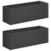 vidaXL Aia istutuspot 2 tk Must 60 x 20 x 20 cm K&uuml;lmvalmistatud teras