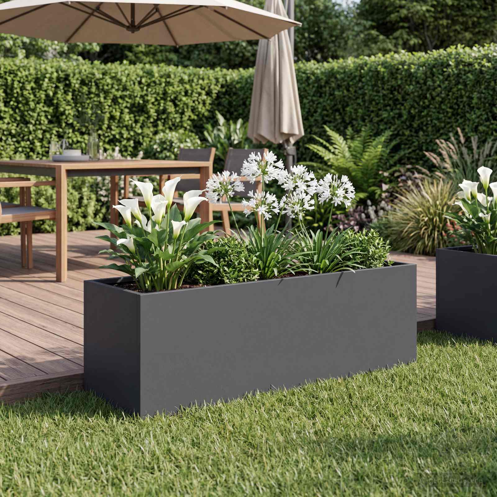 Plantenbak Antraciet 60 x 20 x 20 cm Koudgewalst staal image 1