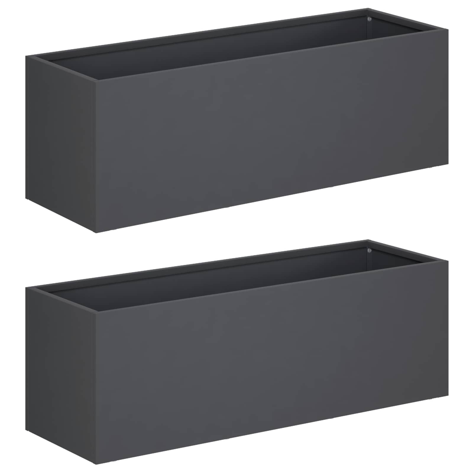 Plantenbak 2 st Antraciet 60 x 20 x 20 cm Koudgewalst staal image 2