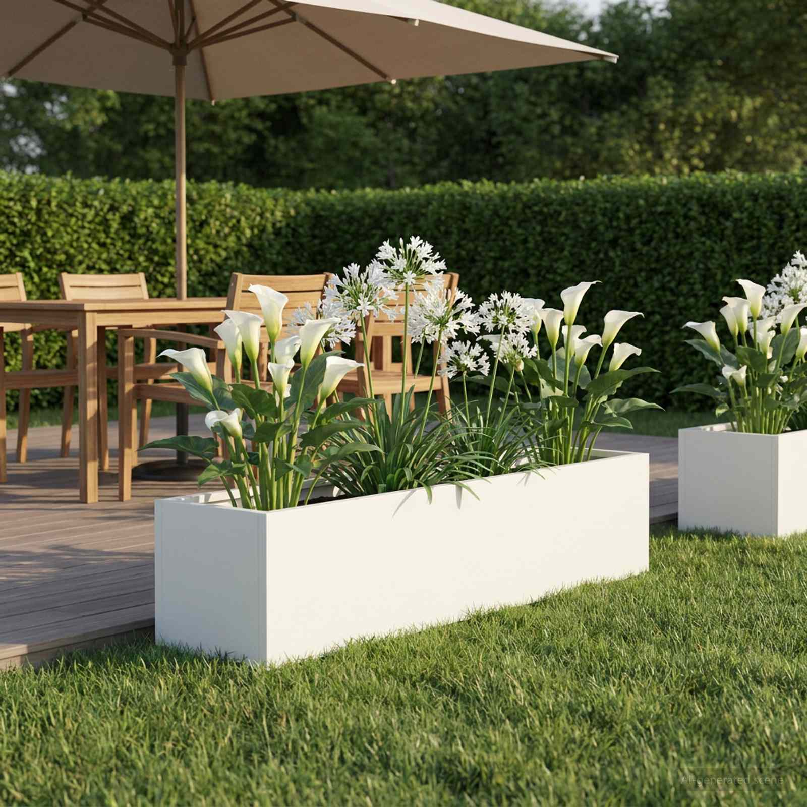 Plantenbak Wit 80 x 20 x 20 cm Koudgewalst staal image 1