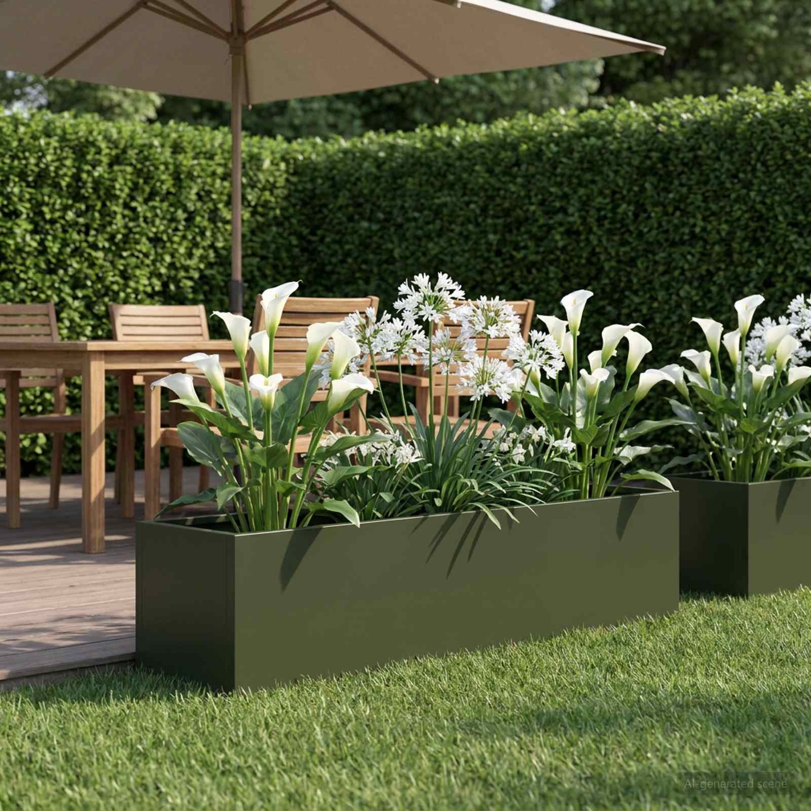 Plantenbak Olijfgroen 80 x 20 x 20 cm Koudgewalst staal image 1