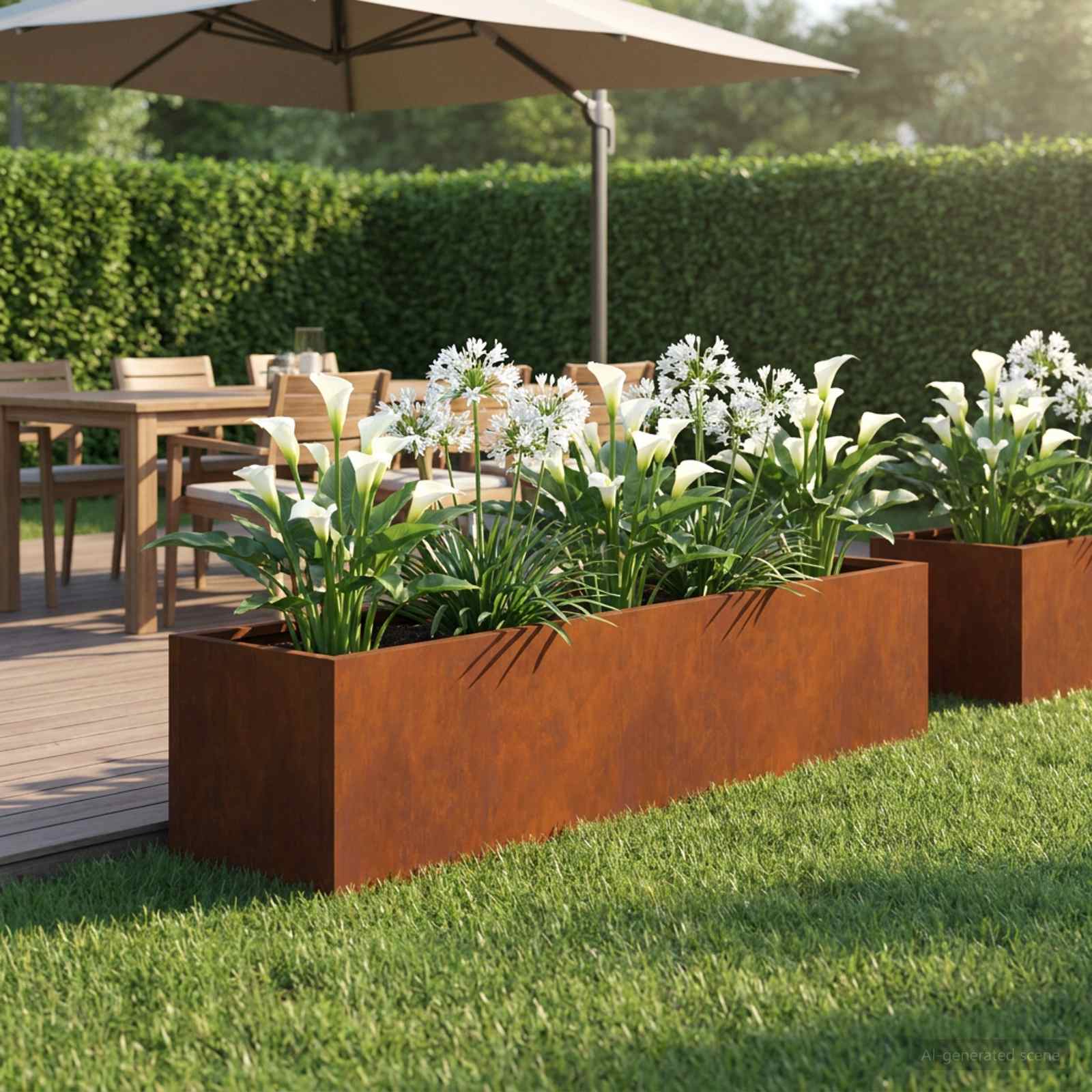 Plantenbak Roestkleurig 80 x 20 x 20 cm weervast staal image 1