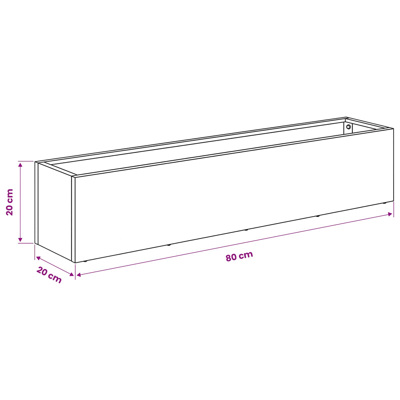 Plantenbak Roestkleurig 80 x 20 x 20 cm weervast staal image 9