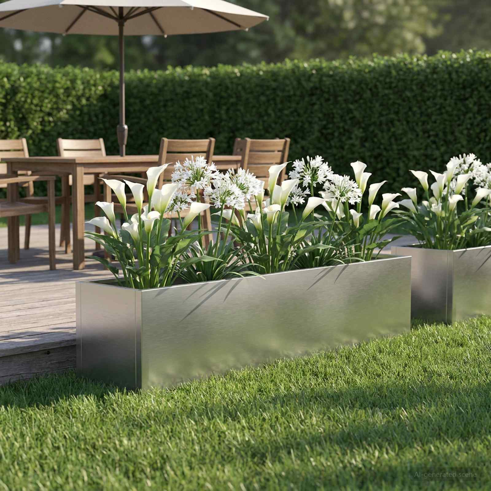 Plantenbak zilver 100 x 20 x 20 cm Roestvrij staal image 1