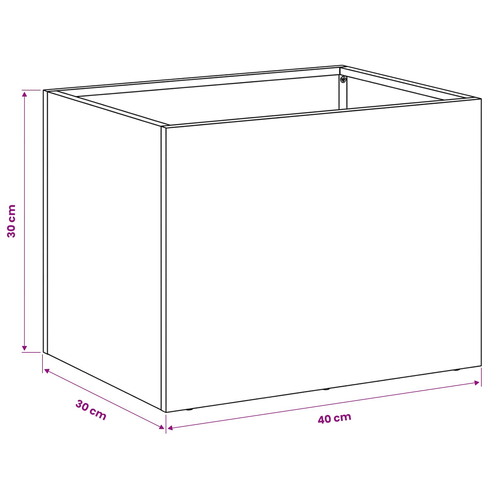 Plantenbak Antraciet 40 x 30 x 30 cm Koudgewalst staal image 7