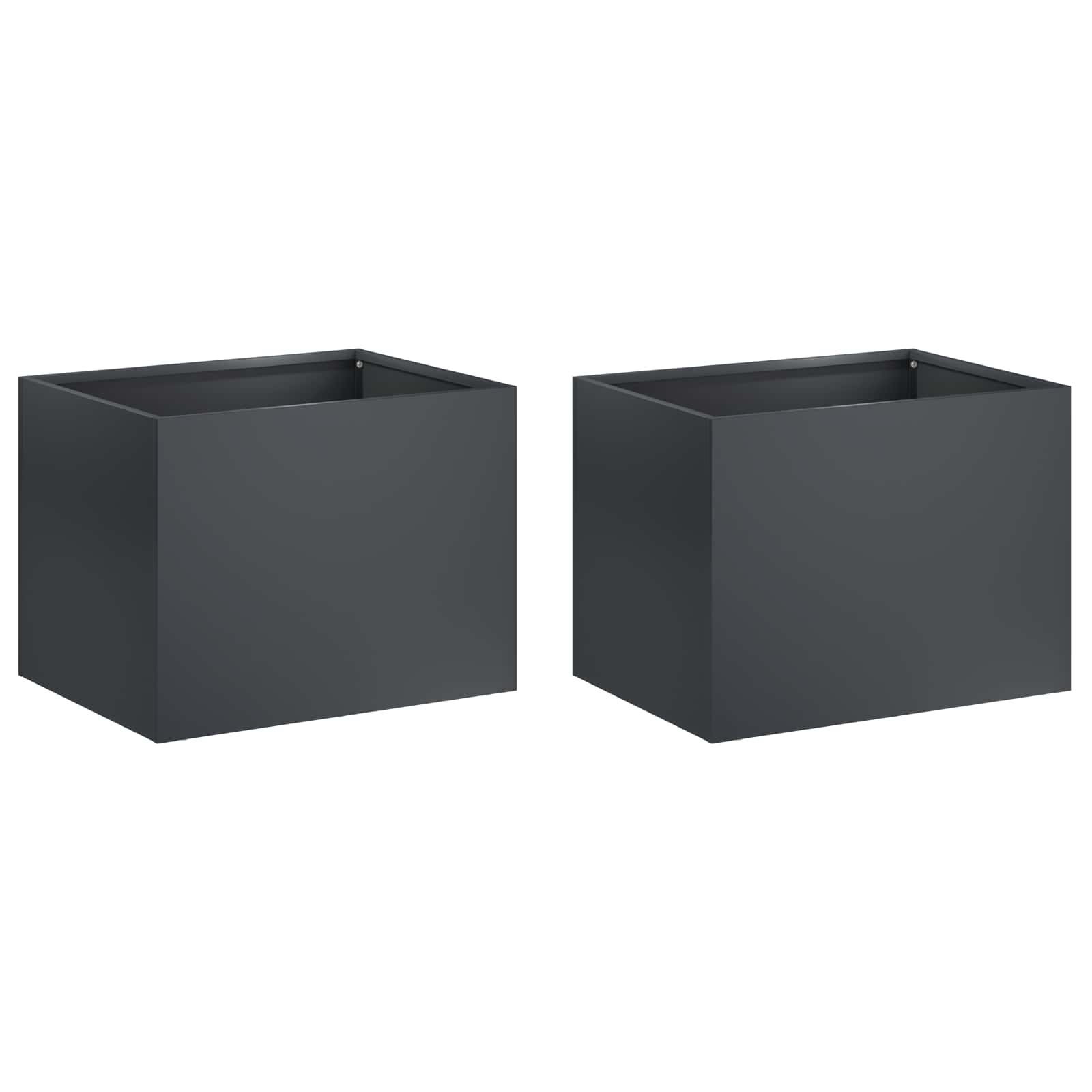 Plantenbak 2 st Antraciet 40 x 30 x 30 cm Koudgewalst staal image 2