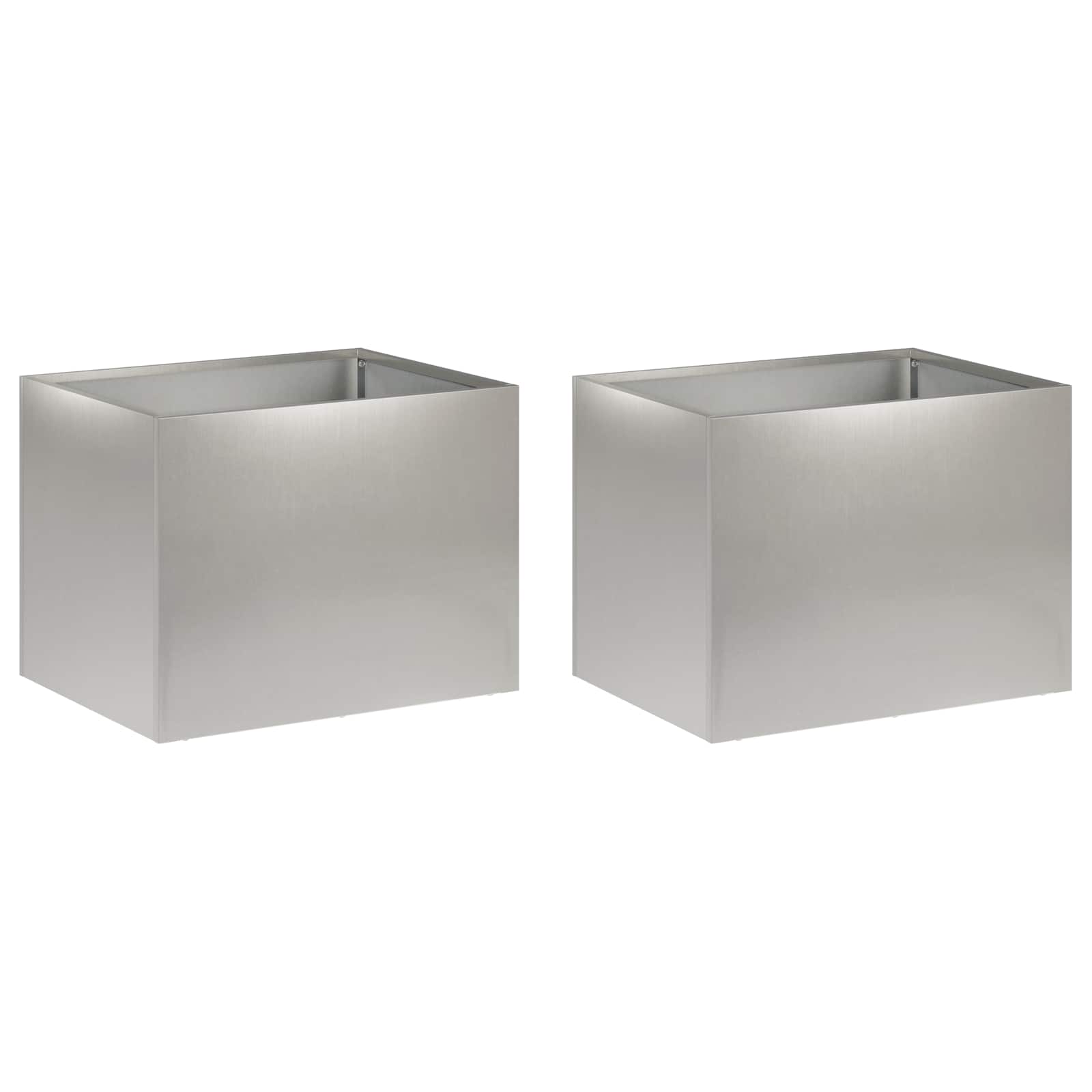 Plantenbak 2 st zilver 40 x 30 x 30 cm Roestvrij staal image 2