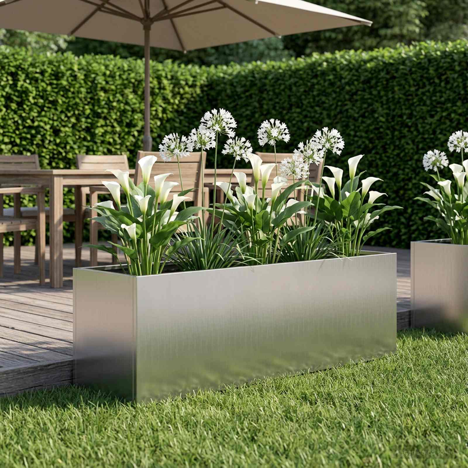 Plantenbak zilver 80 x 30 x 30 cm Gegalvaniseerd staal image 1
