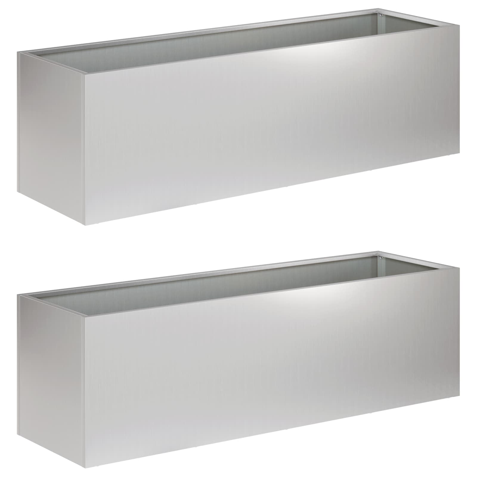 vidaXL Záhradný kvetináč 2 ks Strieborná 80 x 30 x 30 cm