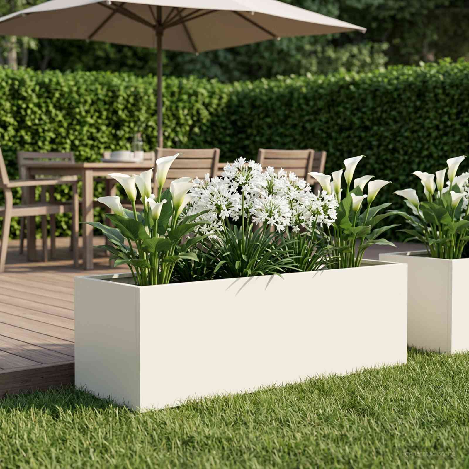 Plantenbak Wit 100 x 30 x 30 cm Koudgewalst staal image 1