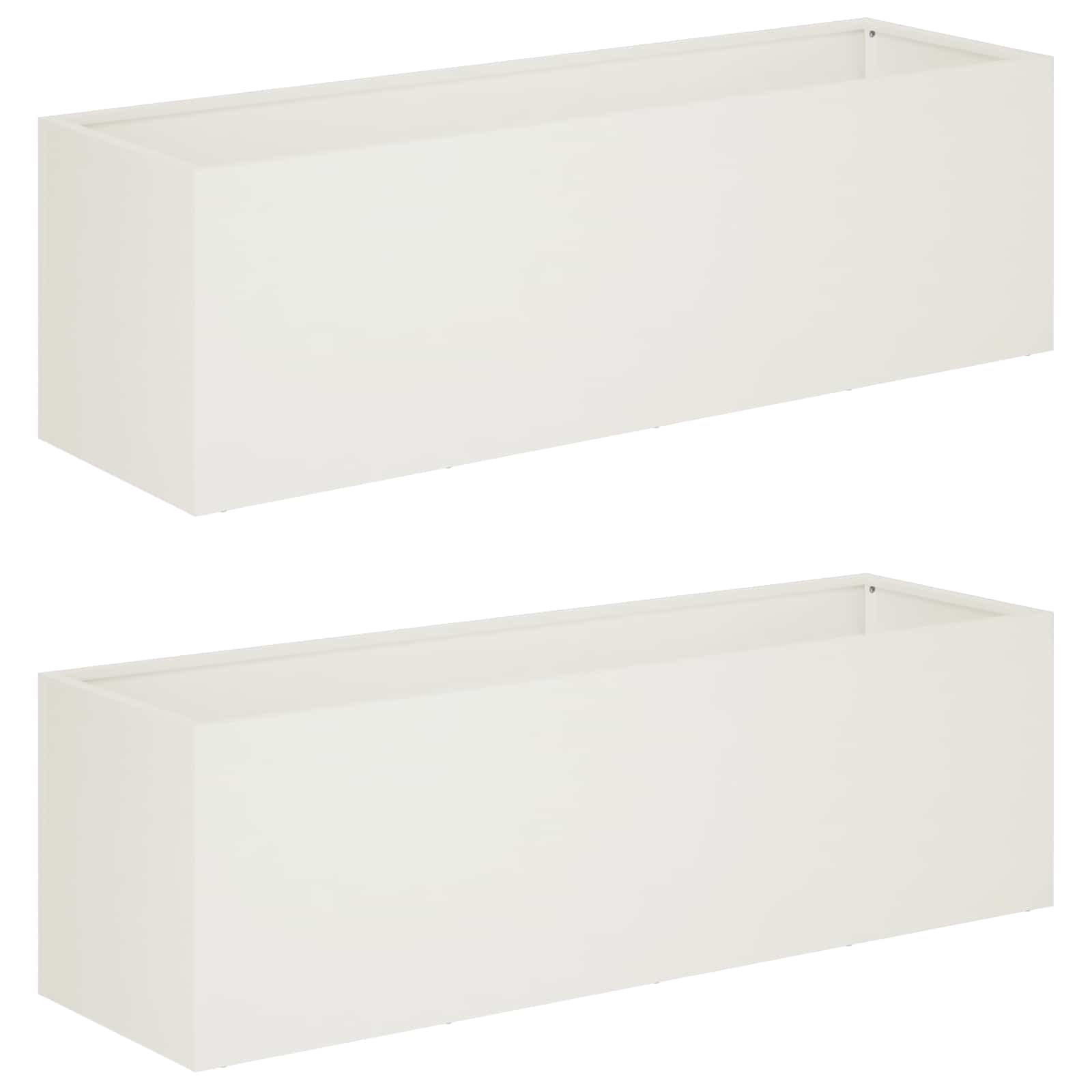 vidaXL Záhradný kvetináč 2 ks Biela 100 x 30 x 30 cm