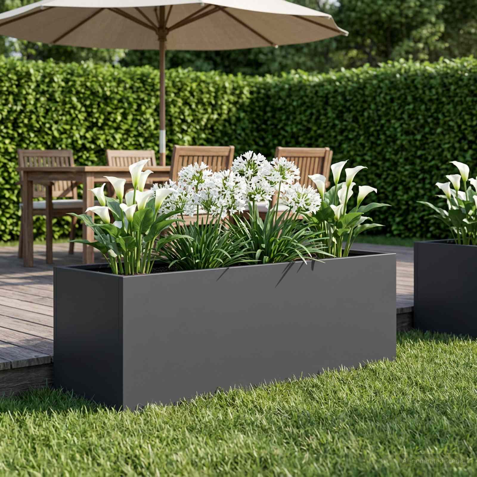 Градинска саксия Антрацит 100 x 30 x 30 cm