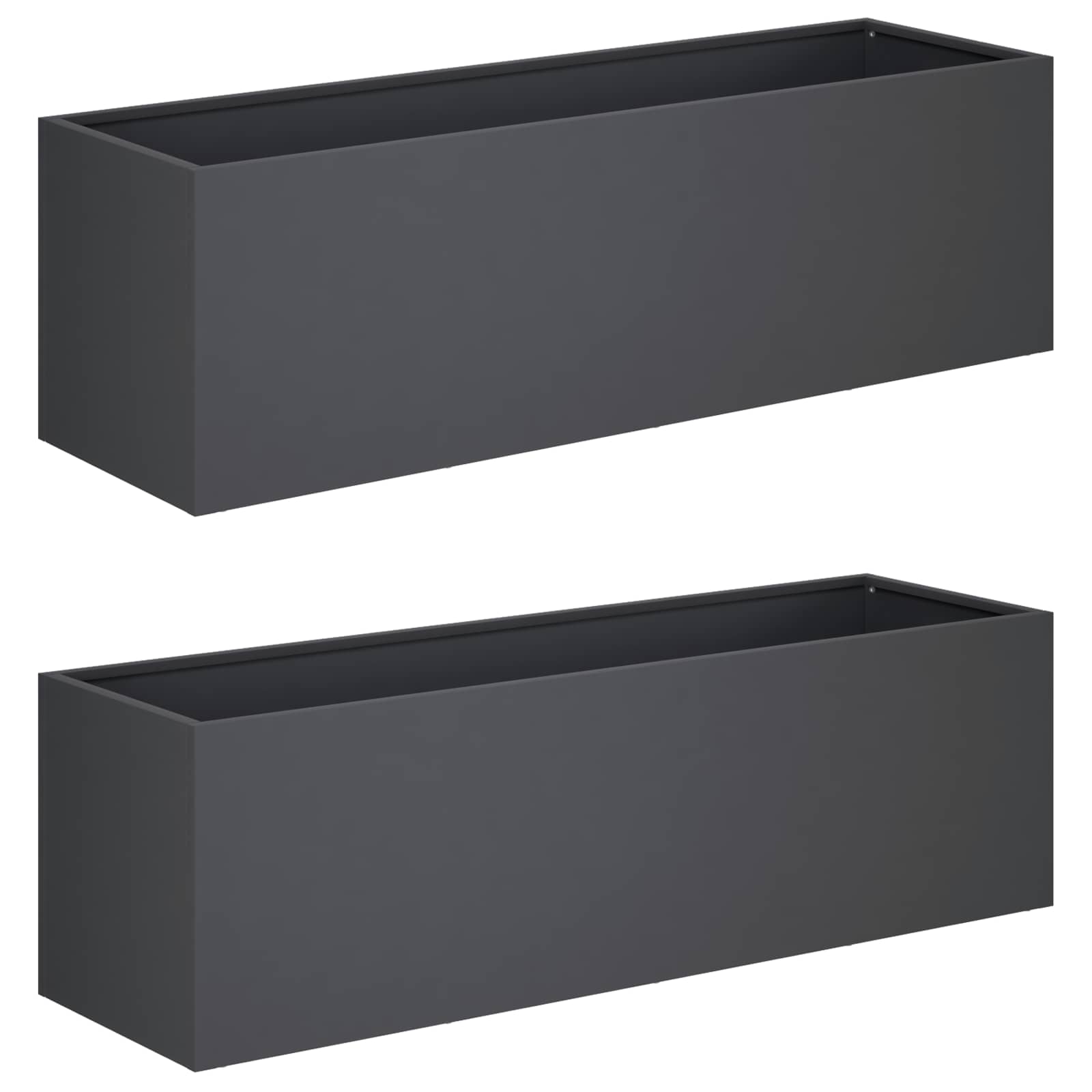 Plantenbak 2 st Antraciet 100 x 30 x 30 cm Koudgewalst staal image 2