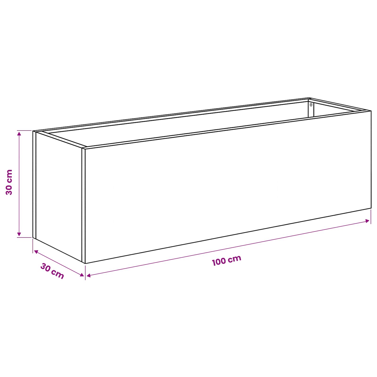 Plantenbak 2 st Antraciet 100 x 30 x 30 cm Koudgewalst staal image 8