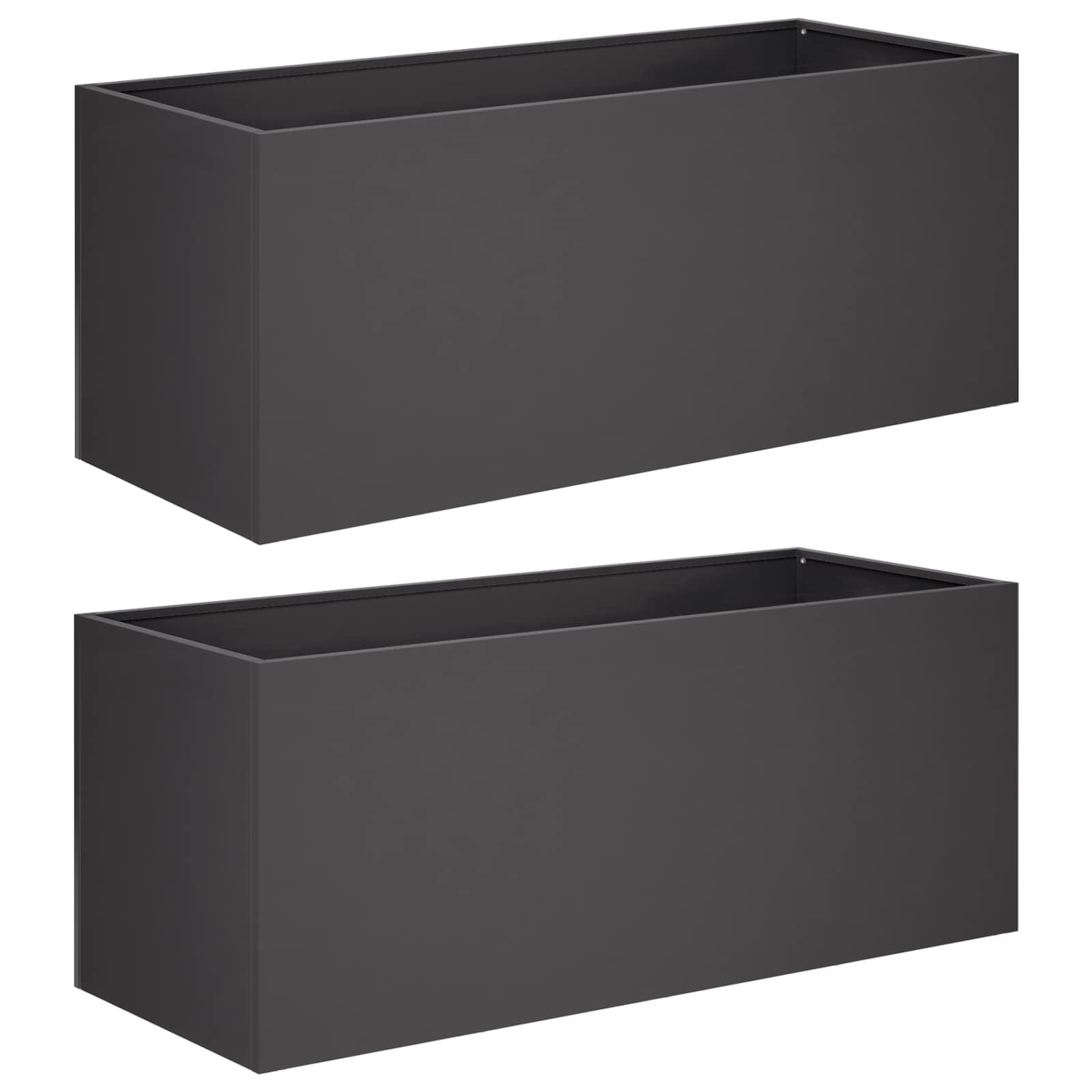 Plantenbak 2 st Zwart 80 x 40 x 40 cm Koudgewalst staal image 2