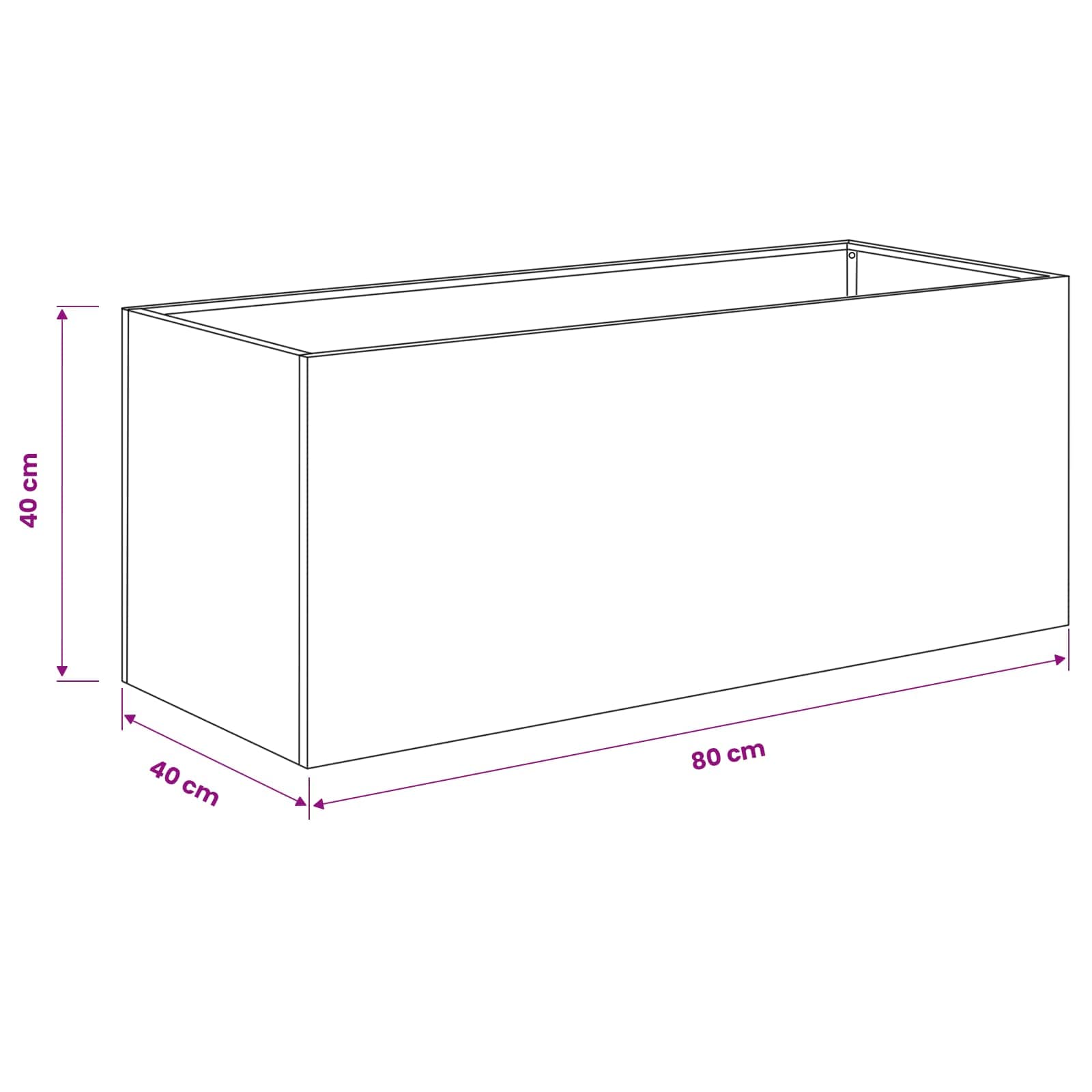 Plantenbak 2 st Zwart 80 x 40 x 40 cm Koudgewalst staal image 8