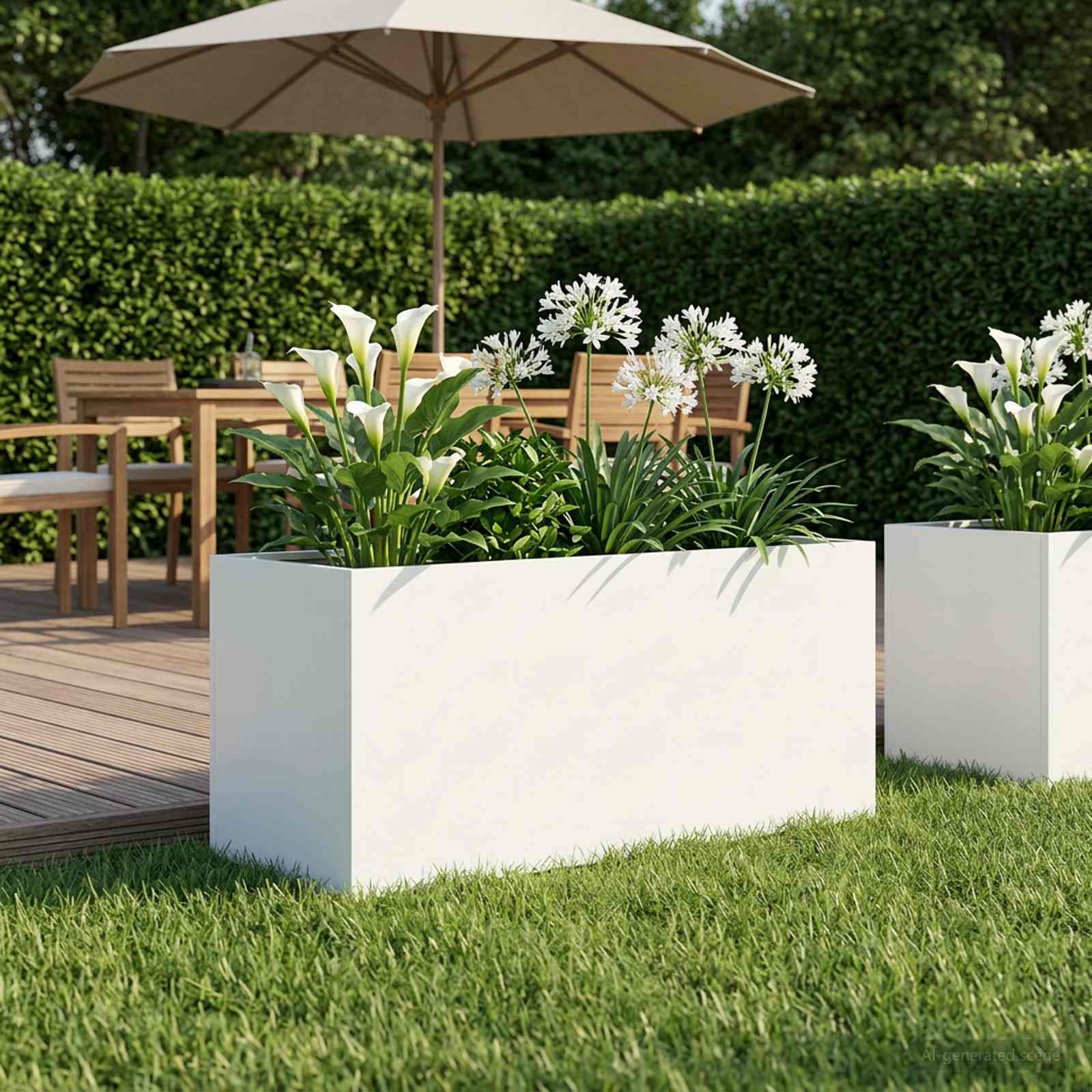 Plantenbak Wit 80 x 40 x 40 cm Koudgewalst staal image 1