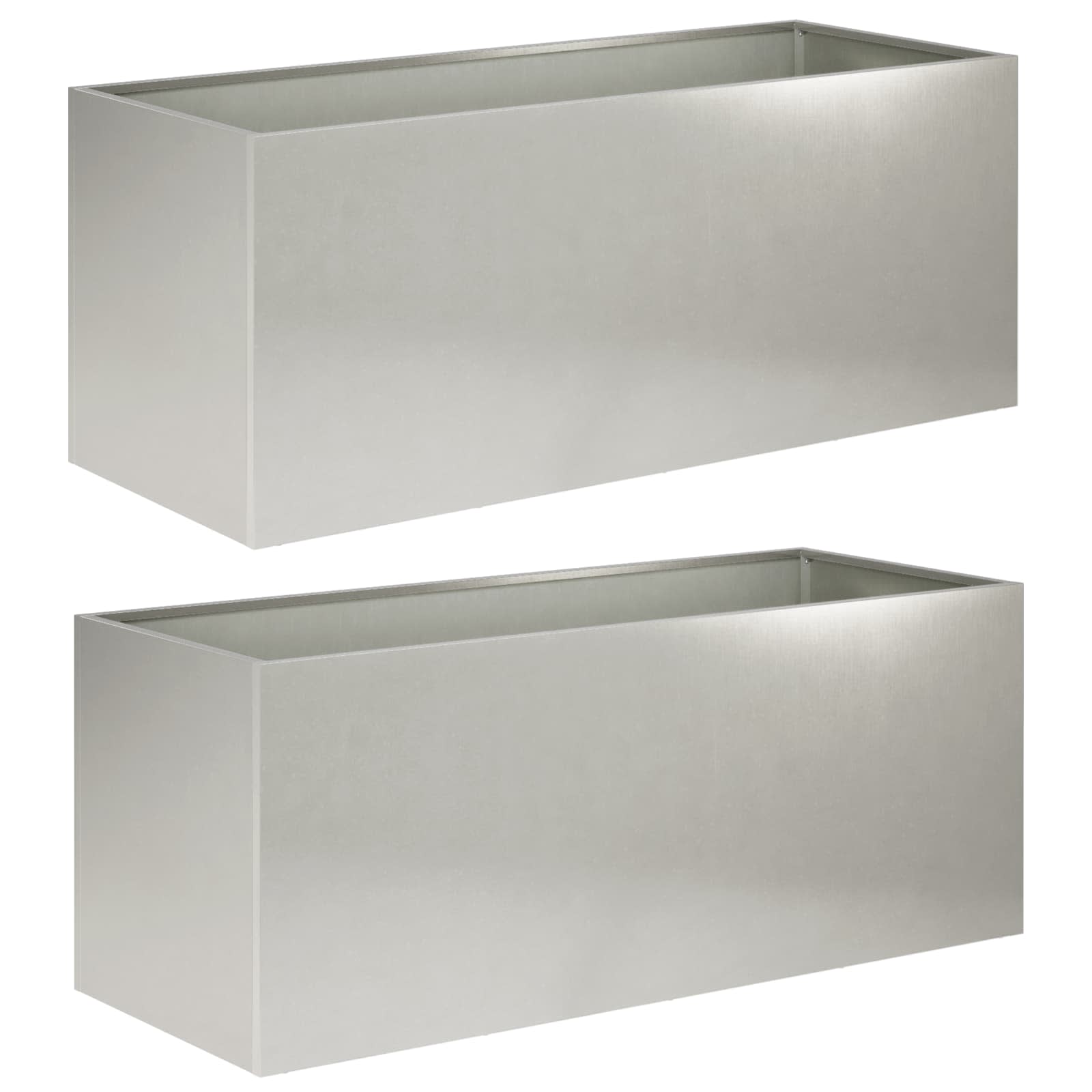 Plantenbak 2 st zilver 100 x 40 x 40 cm Roestvrij staal image 2