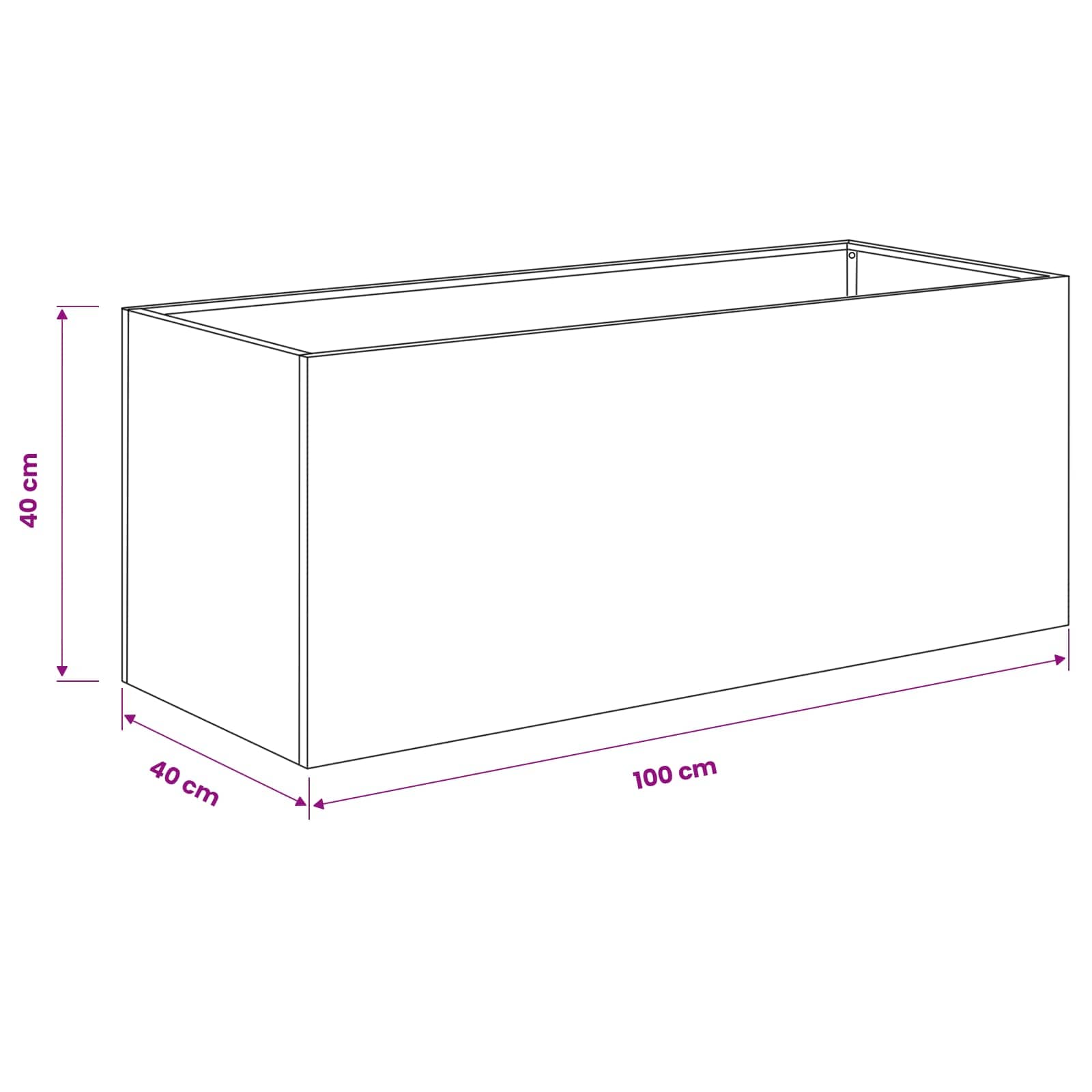 Plantenbak Roestkleurig 100 x 40 x 40 cm weervast staal image 9